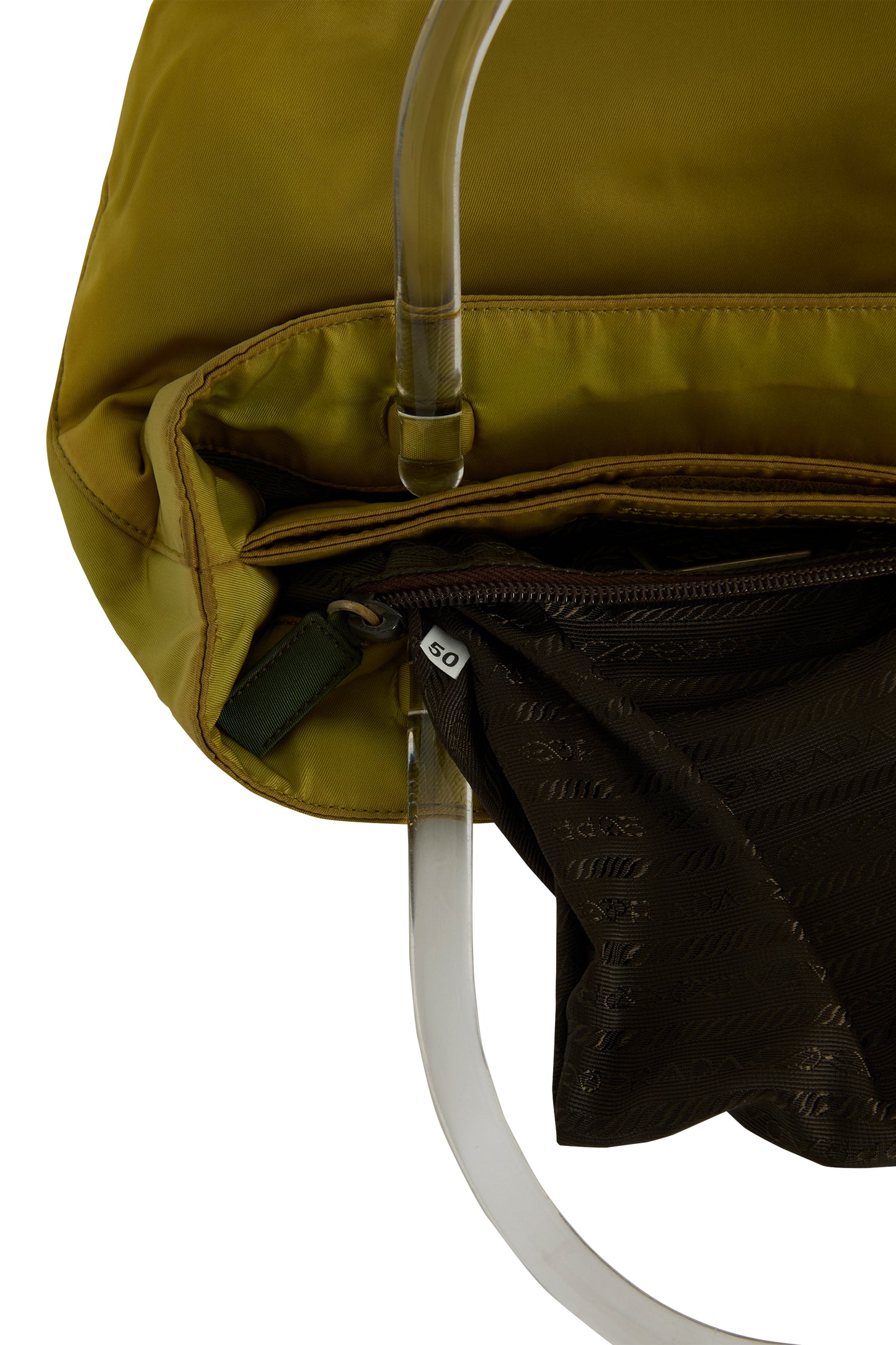 Vintage Prada 1990's Olive Acrylic Handle Bag