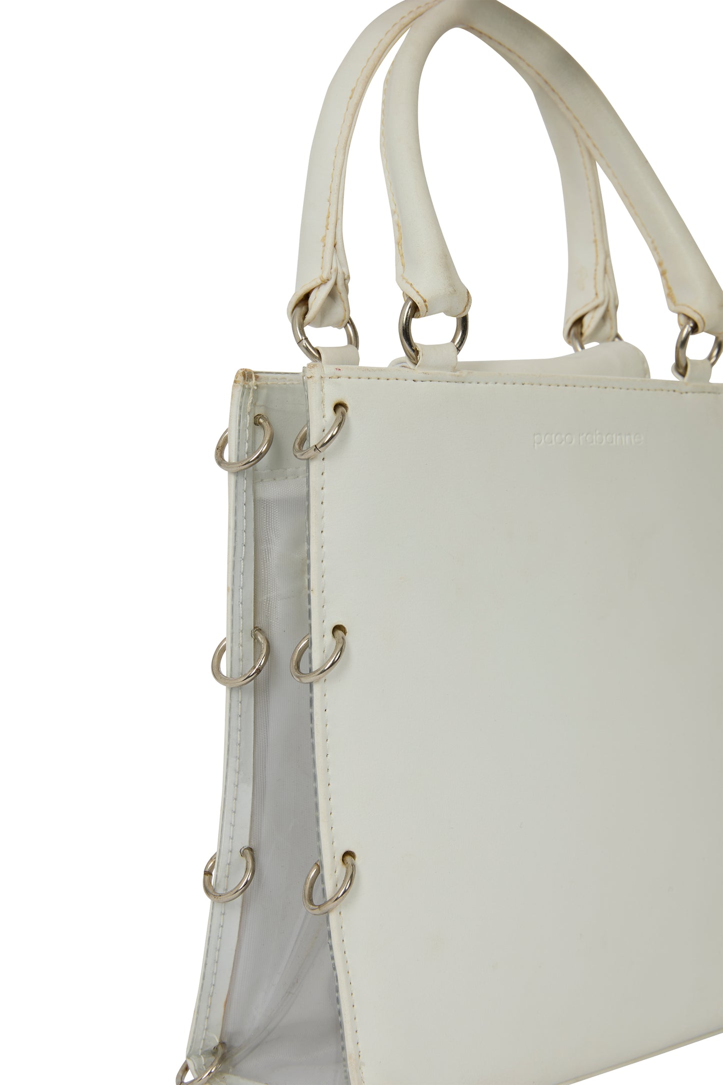 Vintage 1969 Paco Rabanne White Leather handbag