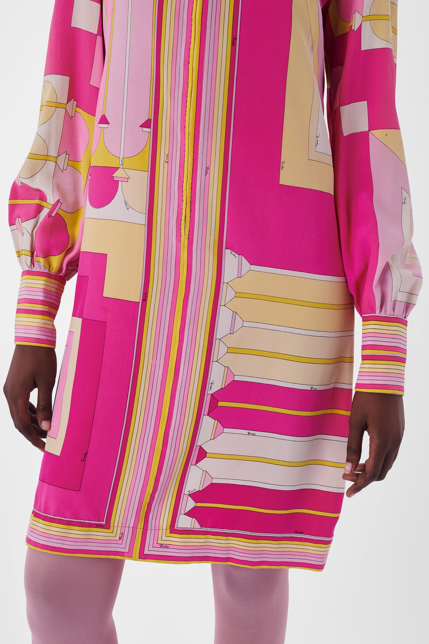 Vintage 1960's Pink Silk Zip Up Dress
