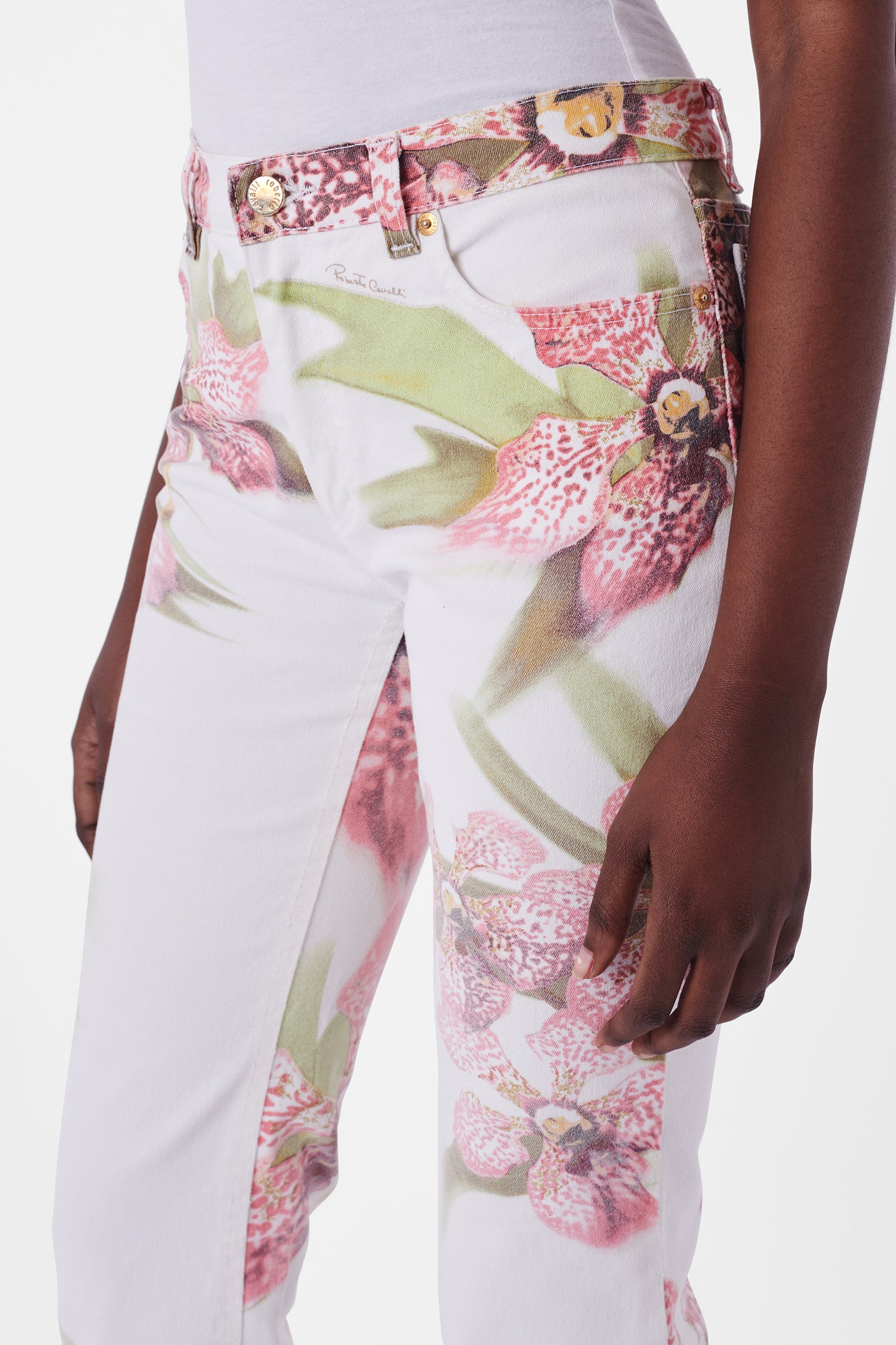 Vintage 2004 Floral White Jeans