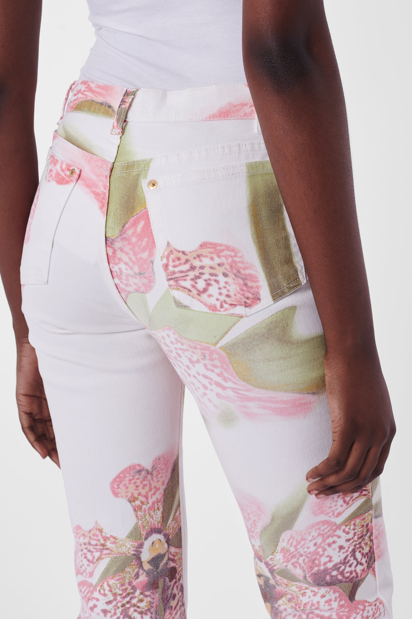 Vintage 2004 Floral White Jeans