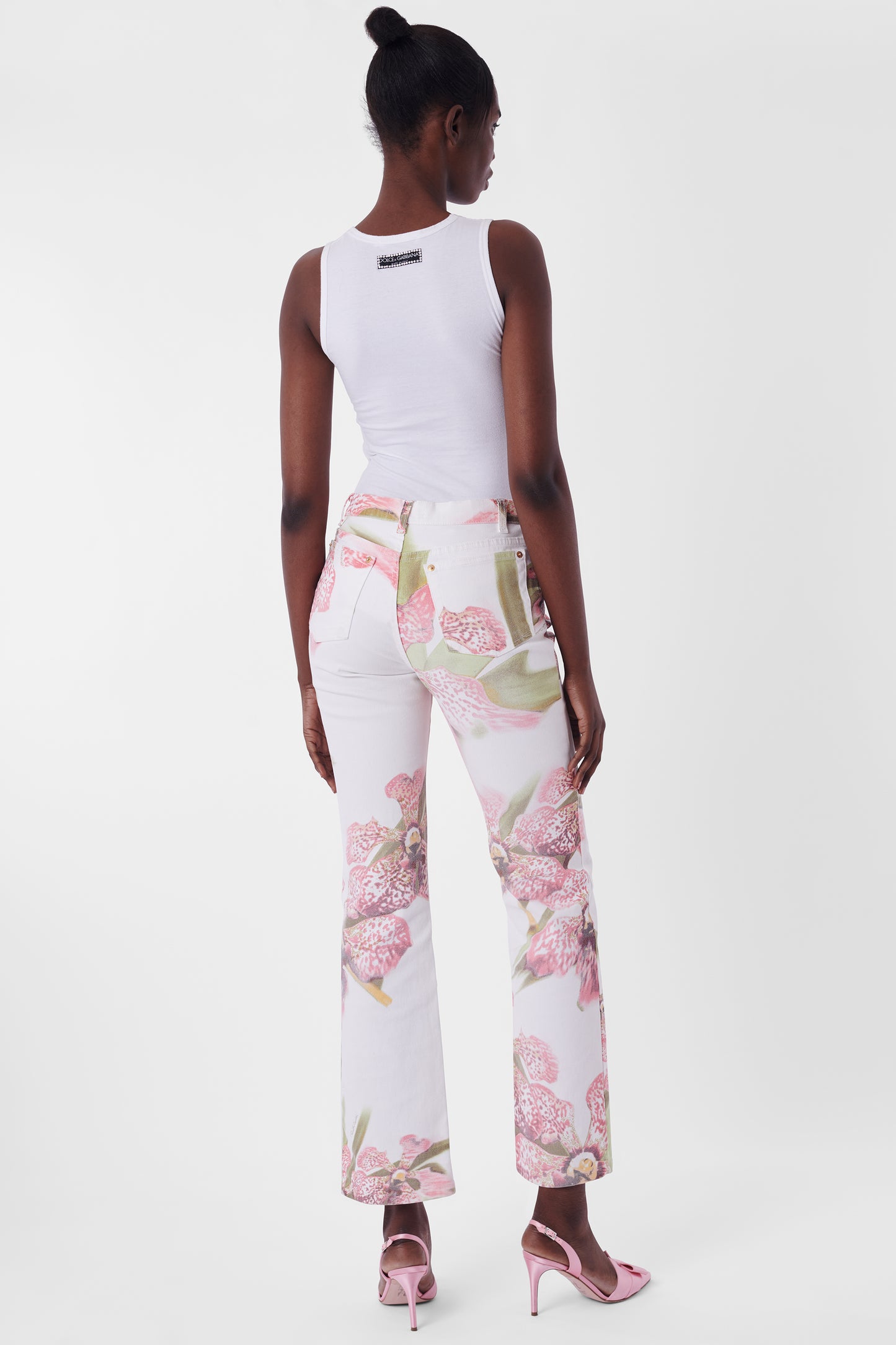 Vintage 2004 Floral White Jeans