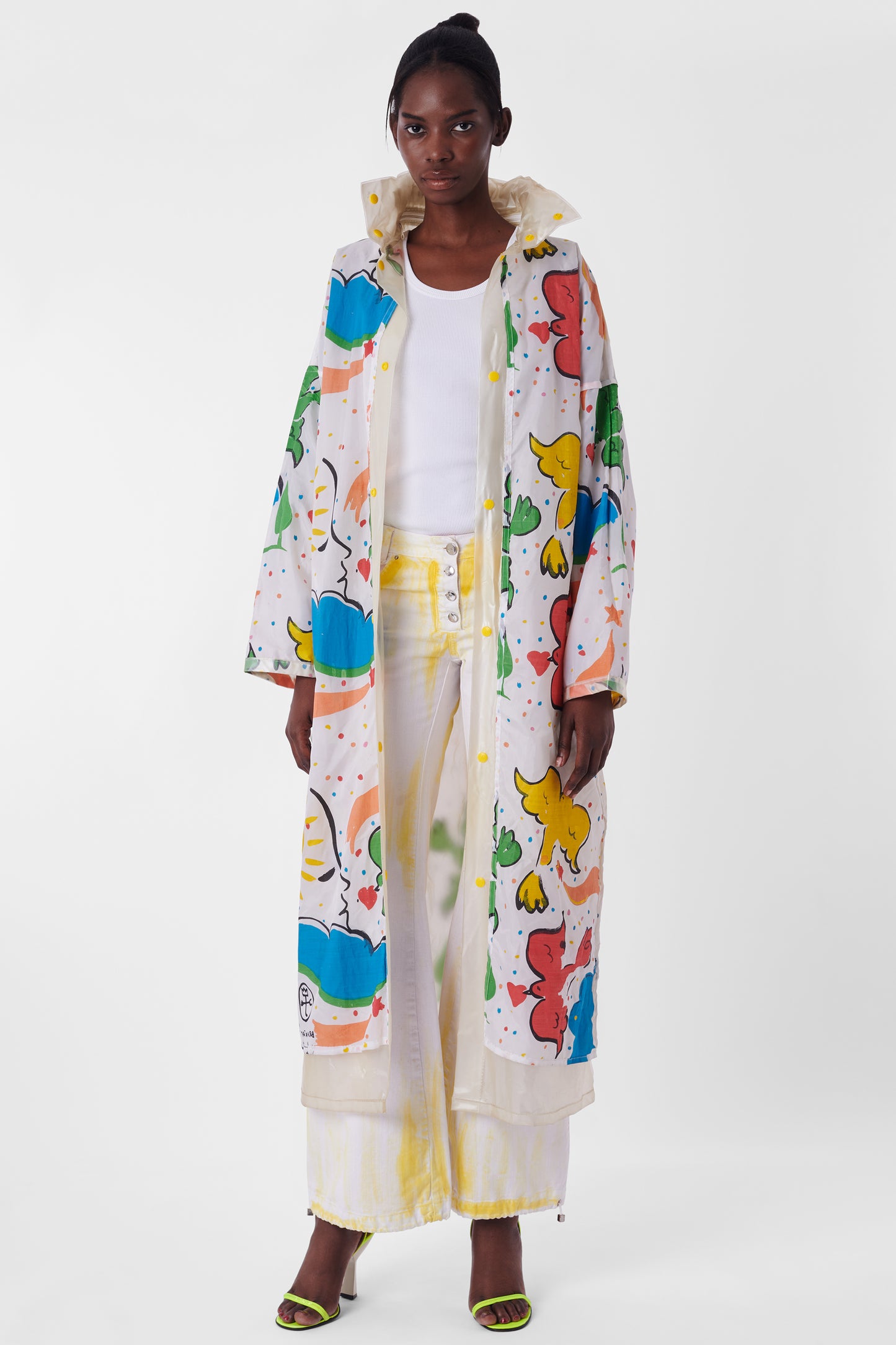 Vintage Breakfast Time Rain Coat