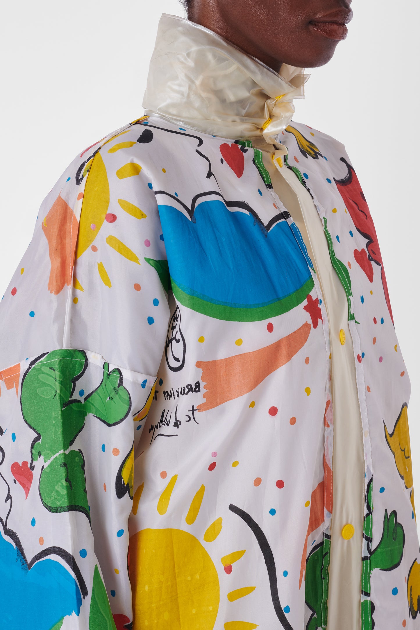 Vintage Breakfast Time Rain Coat