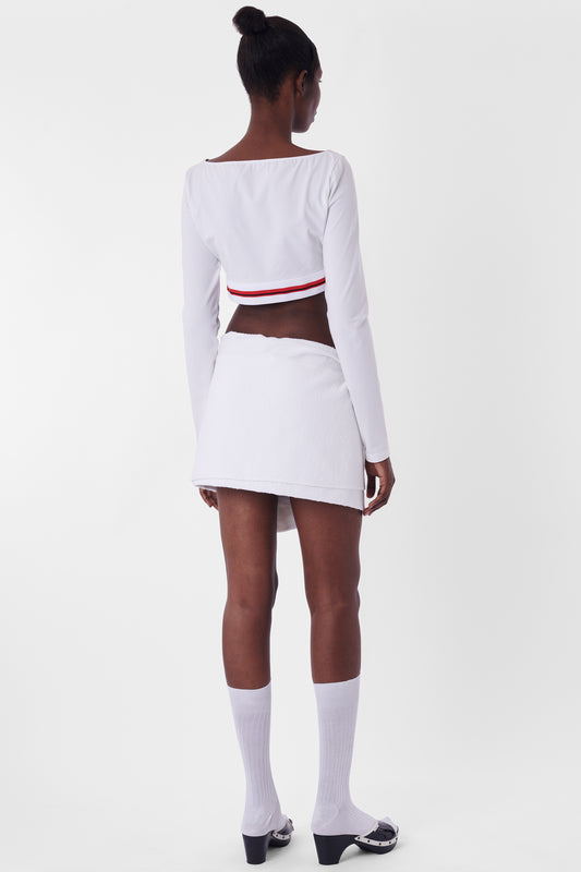 2019 White Towel Wrap Skirt