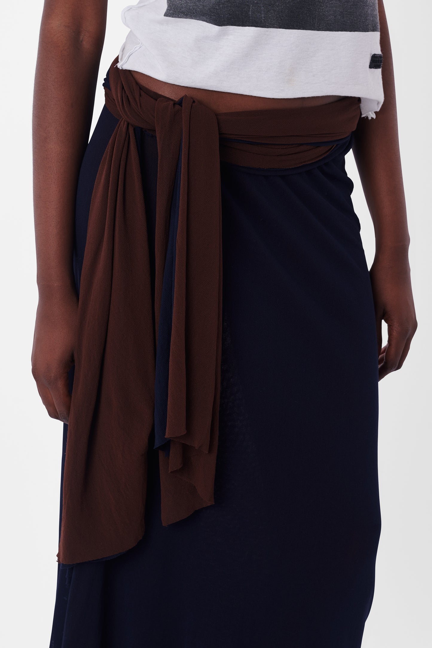 Vintage Wrap Two Tone Mesh Dress