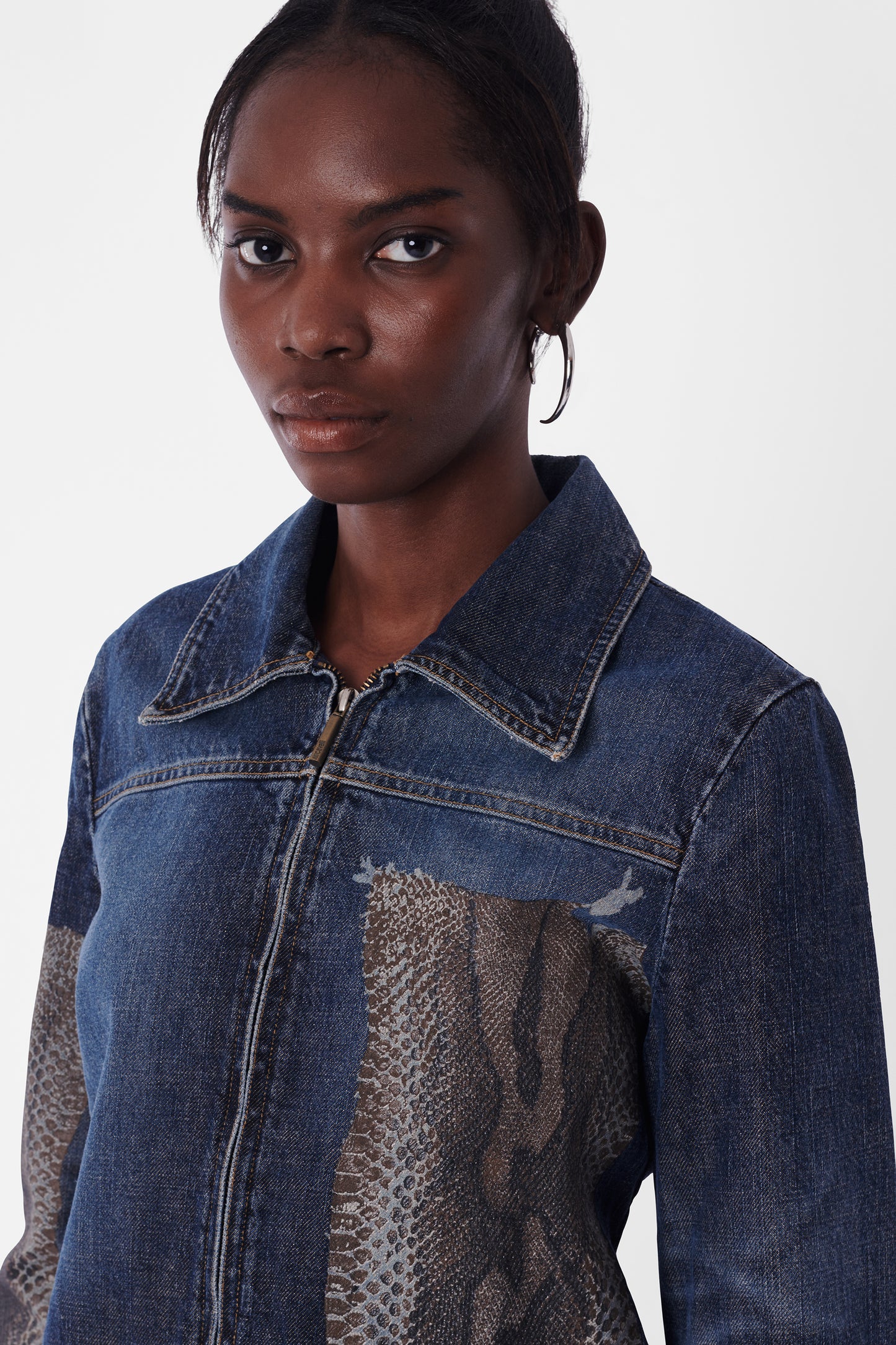 Vintage Snakeskin Denim Jacket