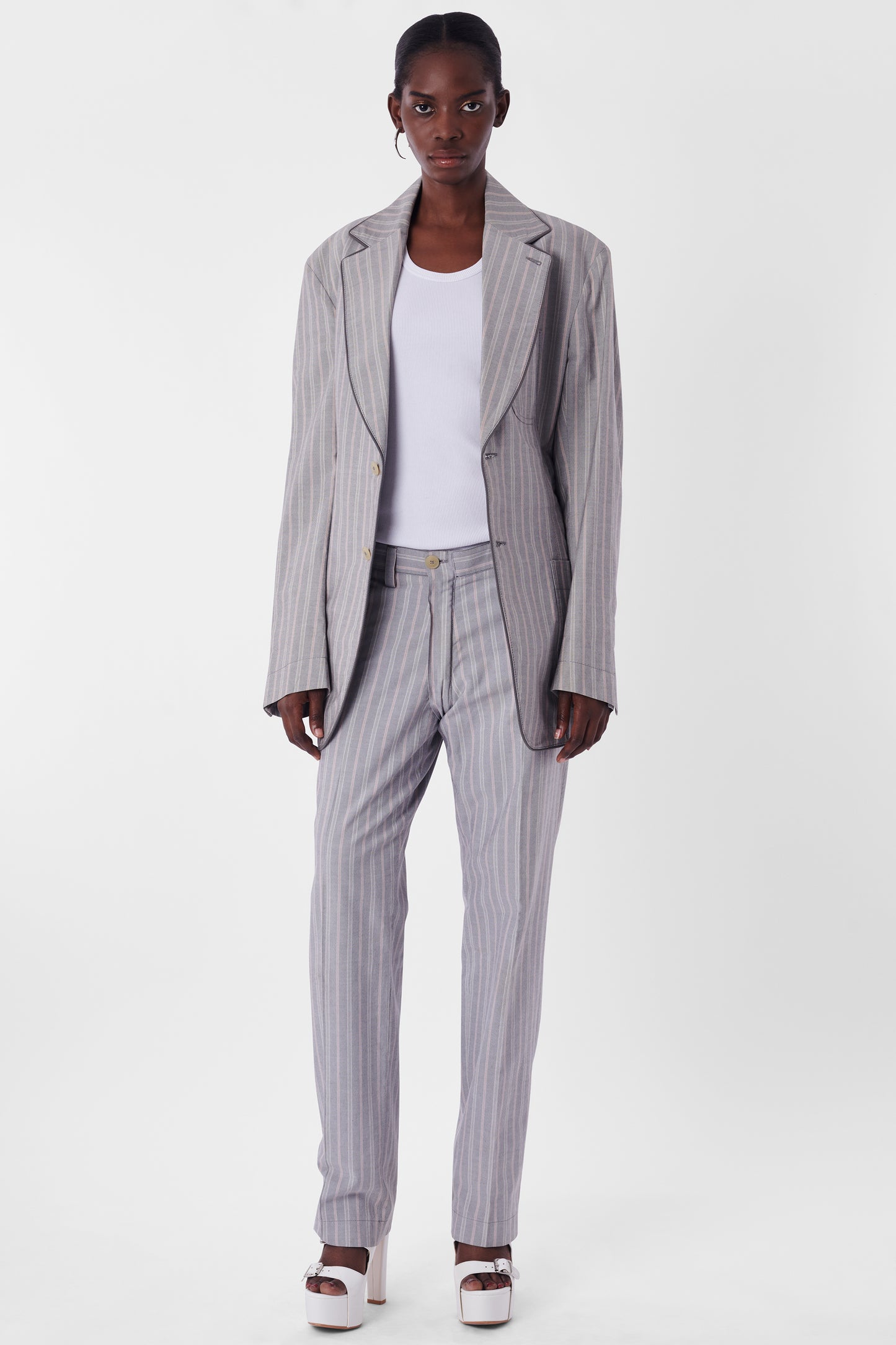 Vintage S/S 1991 Pinstripe grey Suit