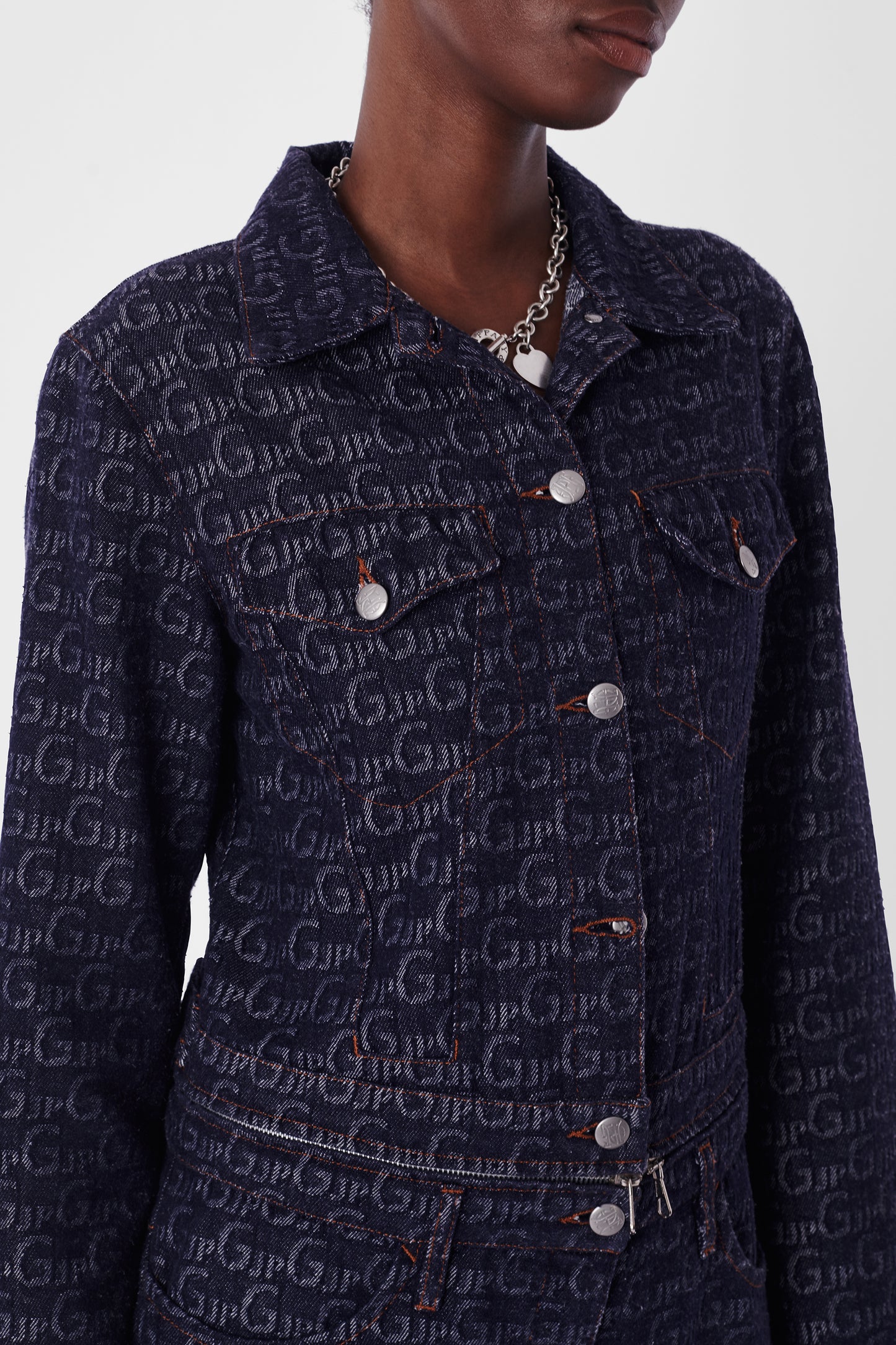 Vintage 1990's Monogram Denim Jumpsuit
