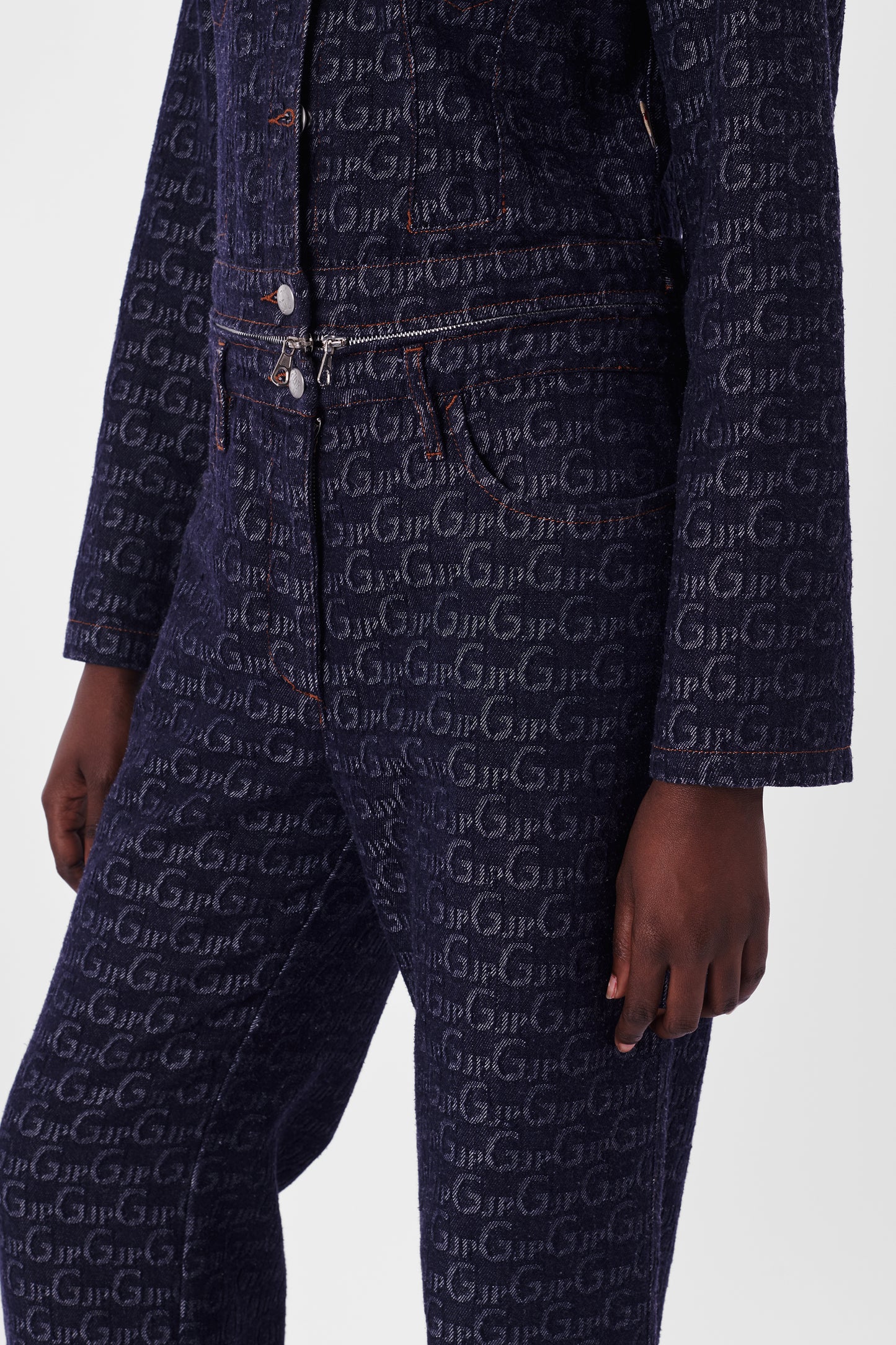 Vintage 1990's Monogram Denim Jumpsuit