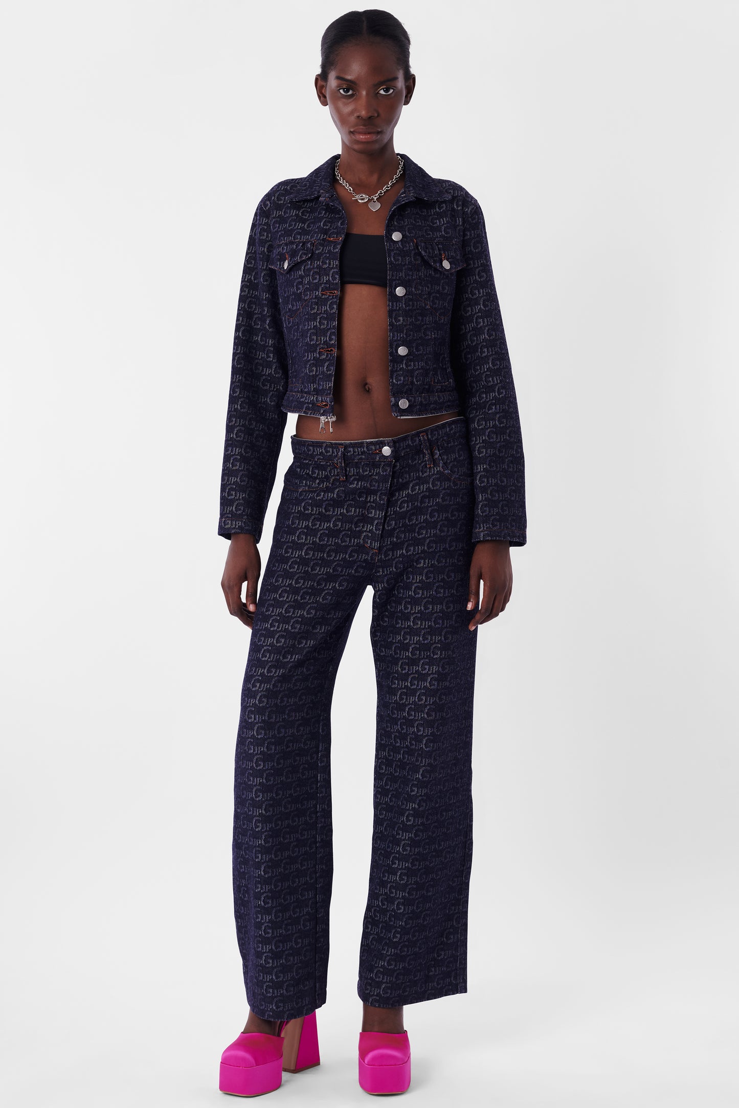 Vintage 1990's Monogram Denim Jumpsuit