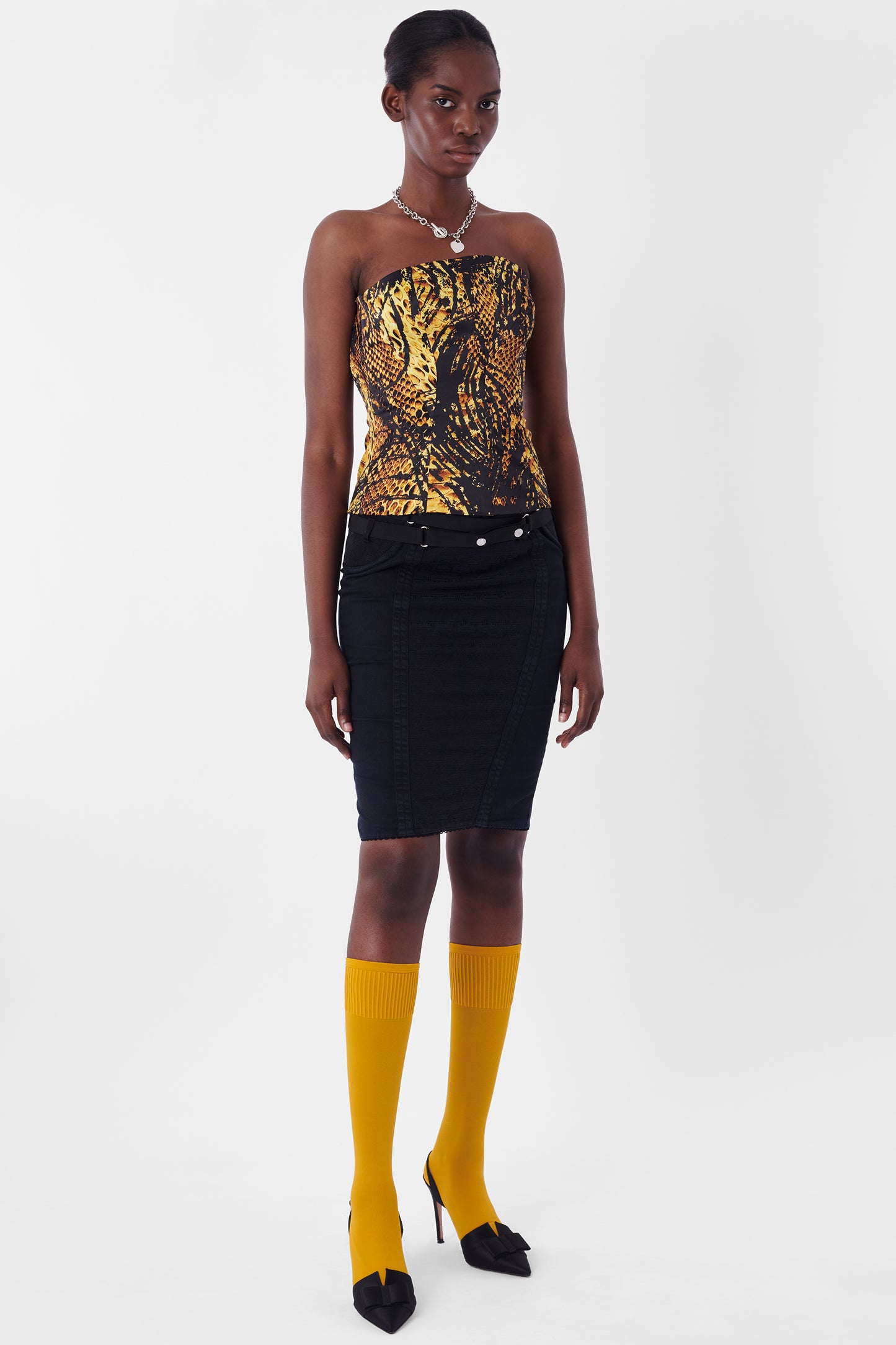 2009 Animal Print Satin Corset Top
