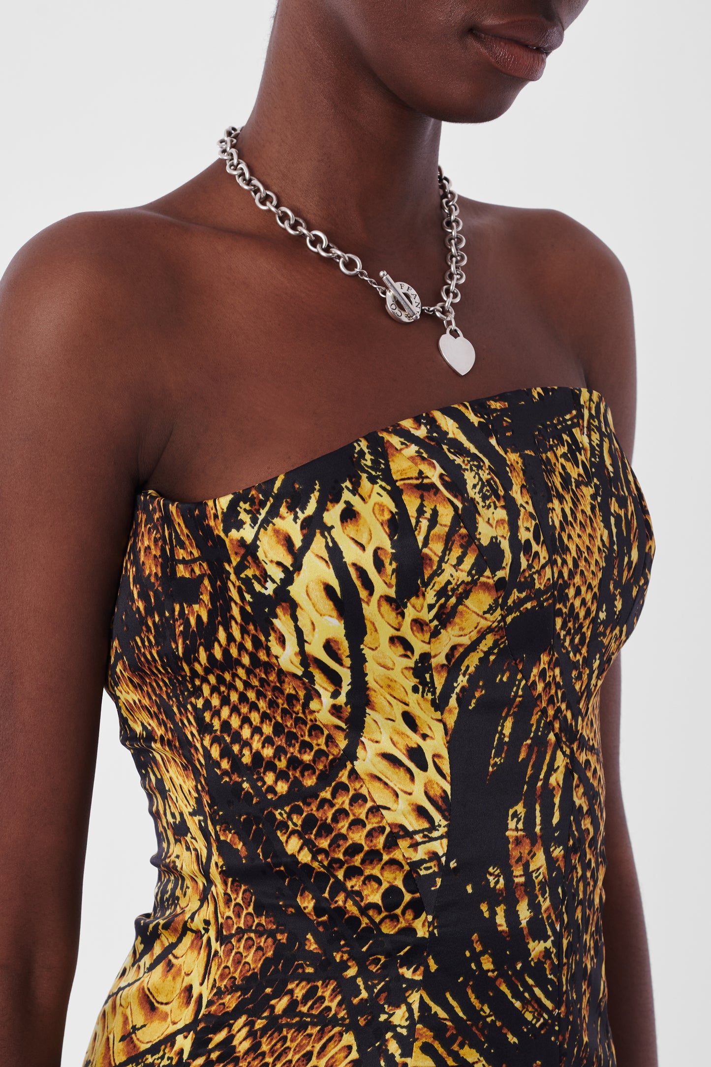 2009 Animal Print Satin Corset Top