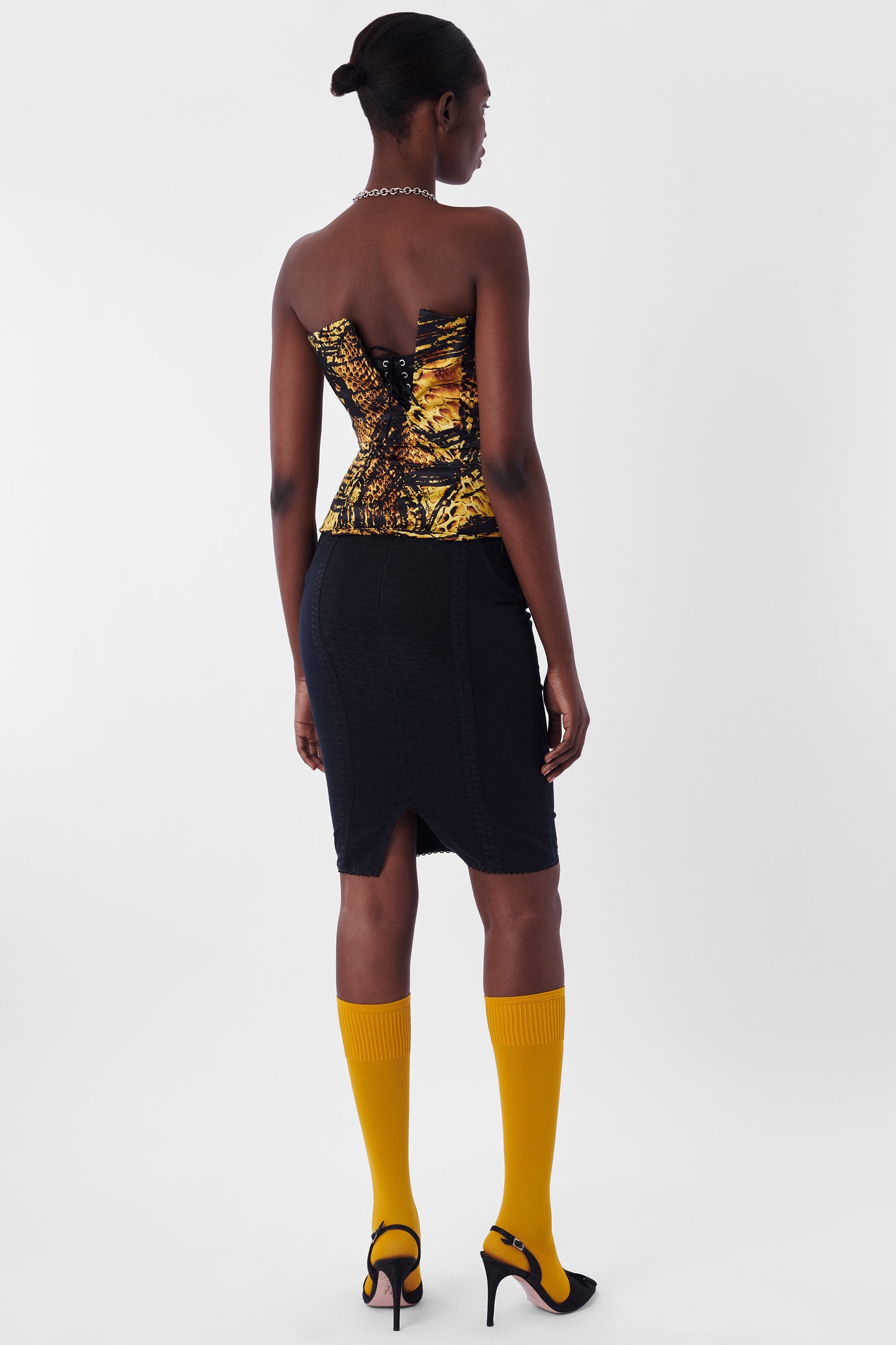 2009 Animal Print Satin Corset Top