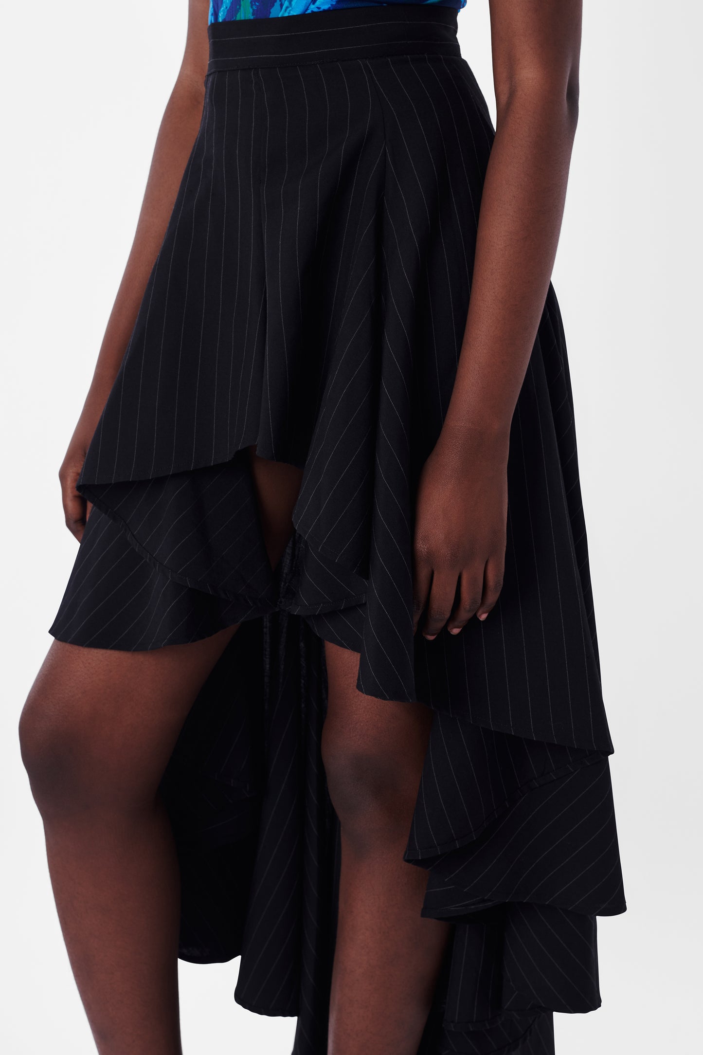 Vintage S/S 1993 Grand Hotel Asymmetric Pinstripe Skirt