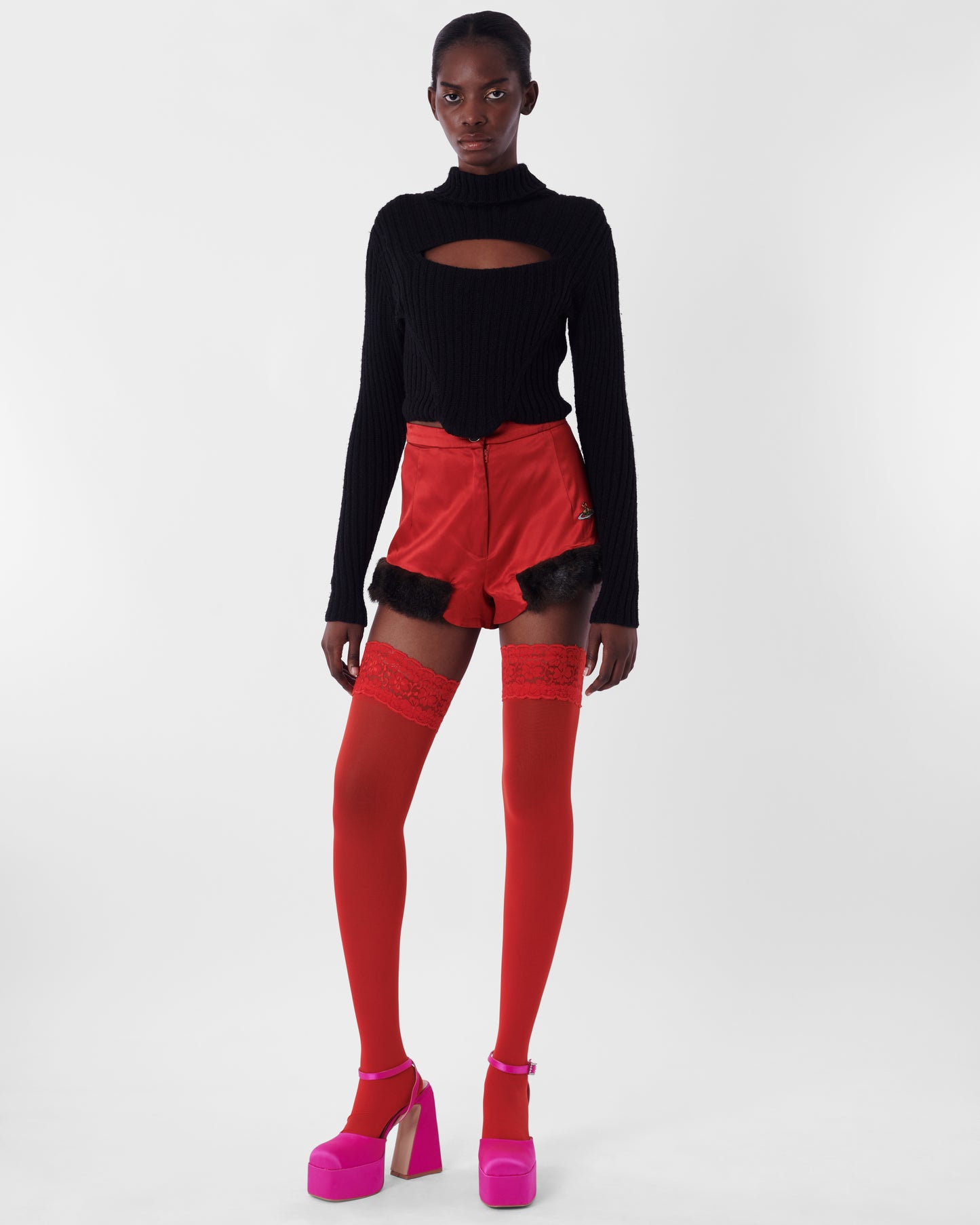 Vintage F/W 1991 'Dressing Up' Faux Fur Satin Shorts