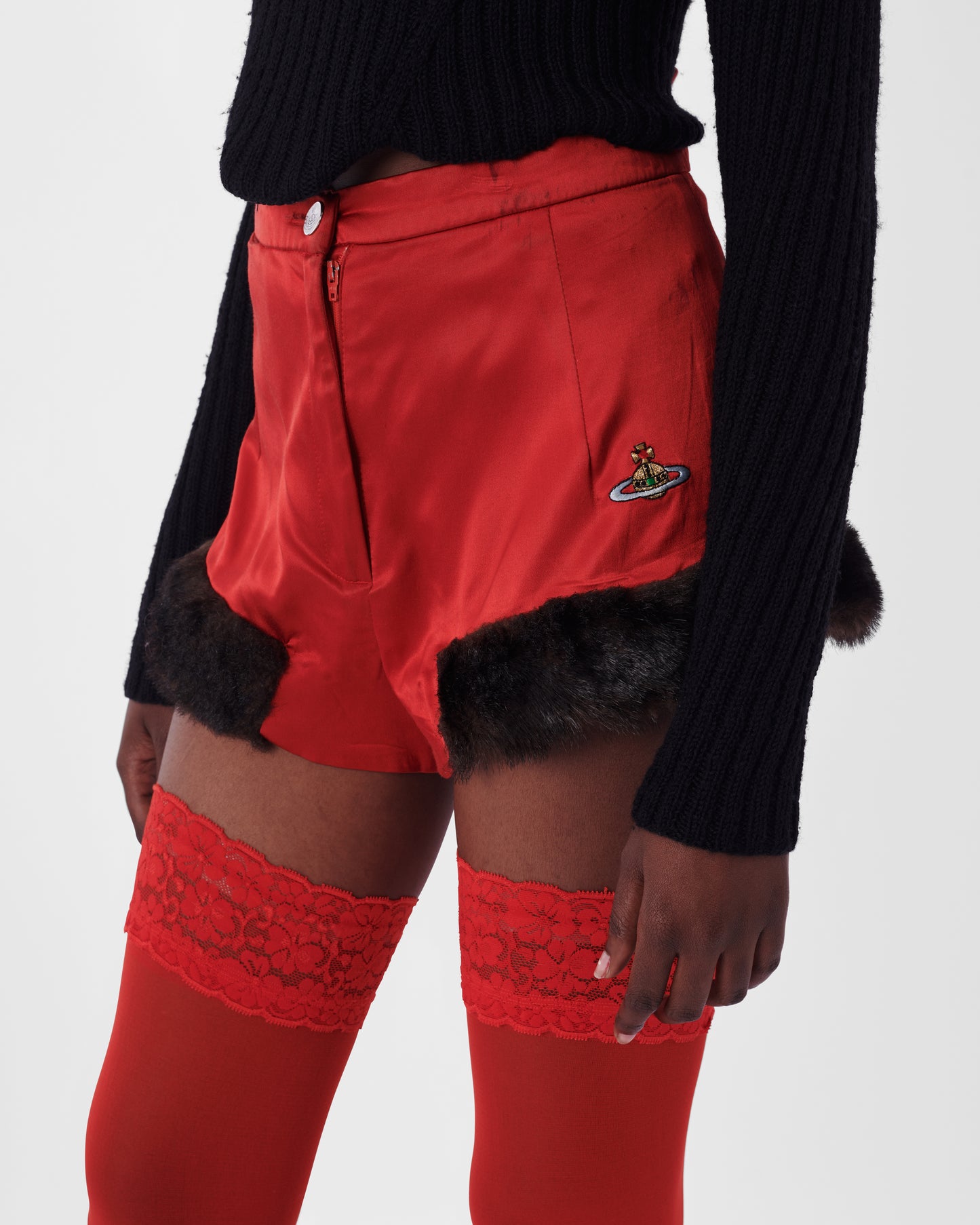 Vintage  F/W 1991 'Dressing Up' Faux Fur Satin Shorts