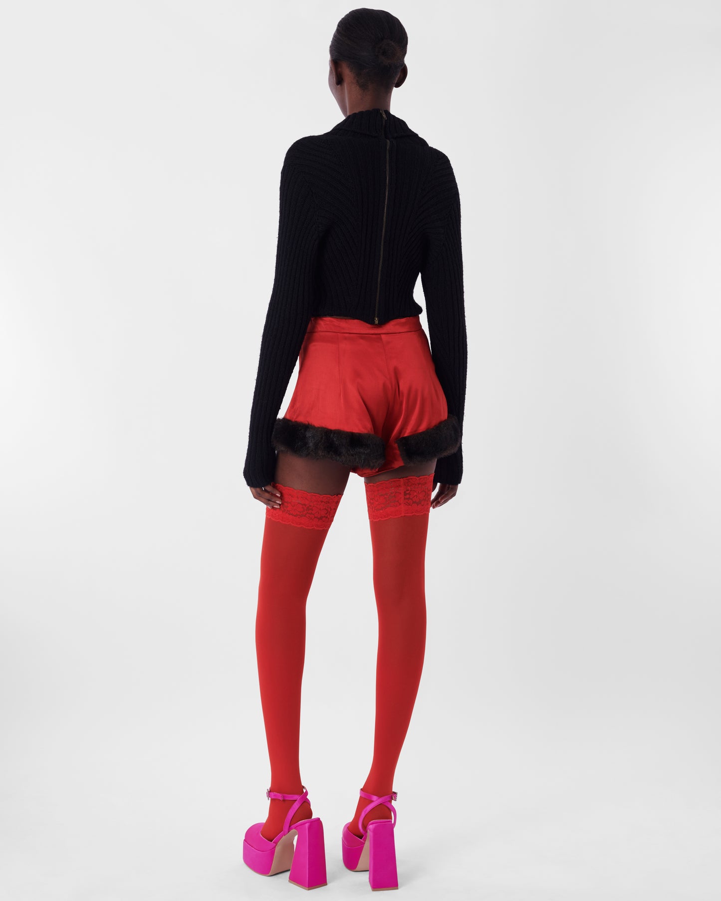 Vintage F/W 1991 'Dressing Up' Faux Fur Satin Shorts