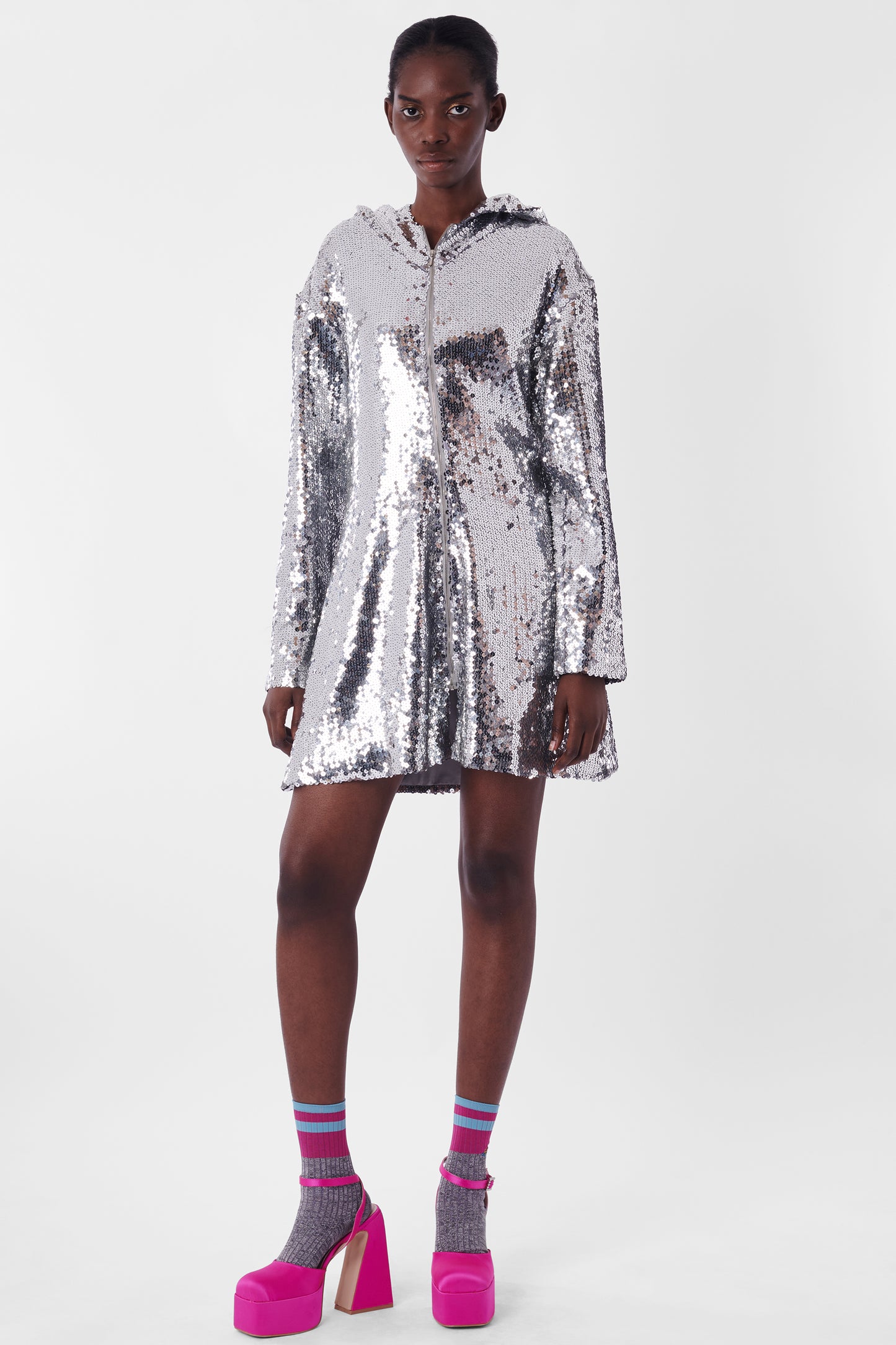 Vintage 1980's Sequin Hooded Dress