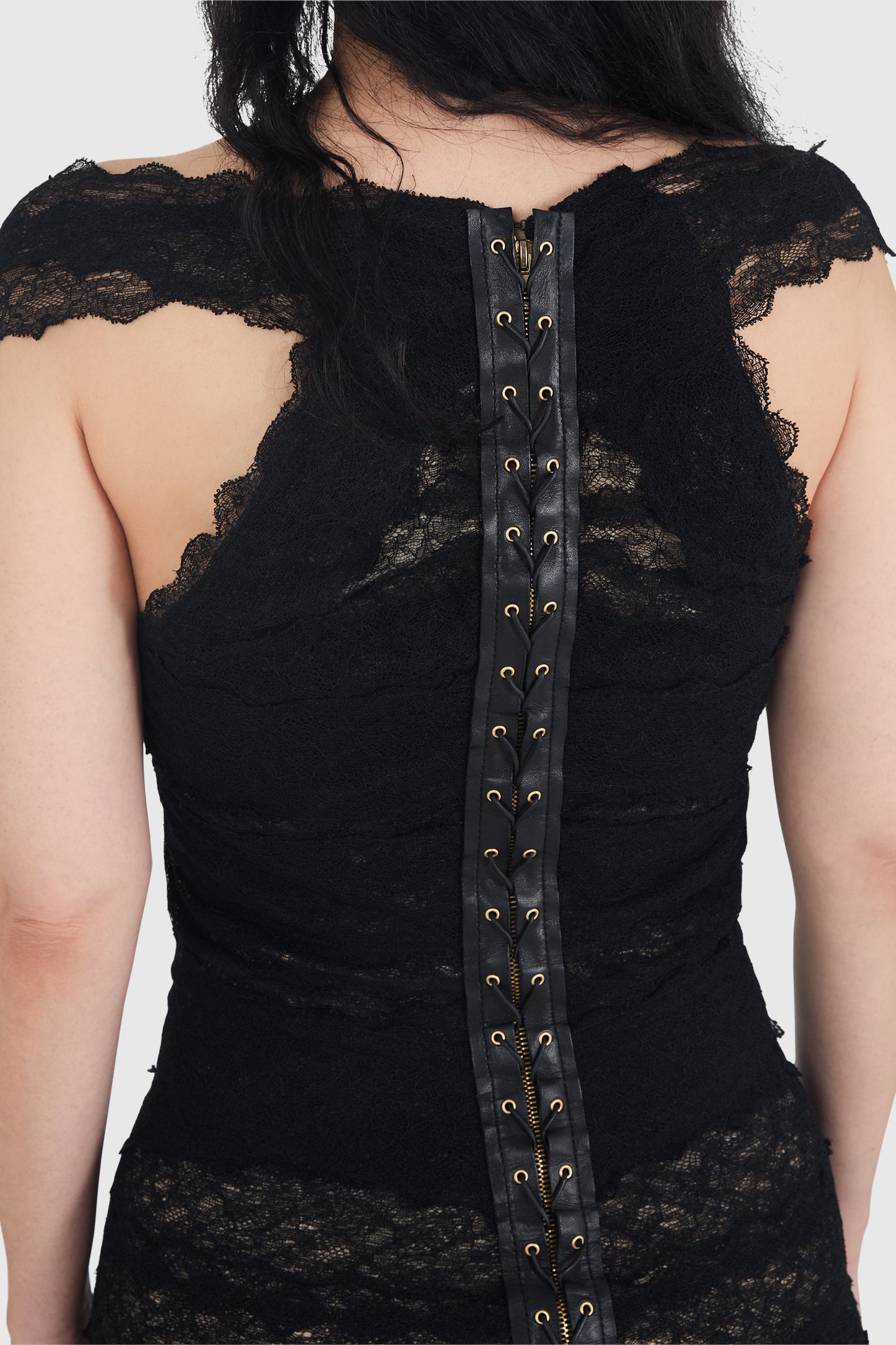 Vintage Alexander Mcqueen F/W 2002 Lace Knee-Length Dress