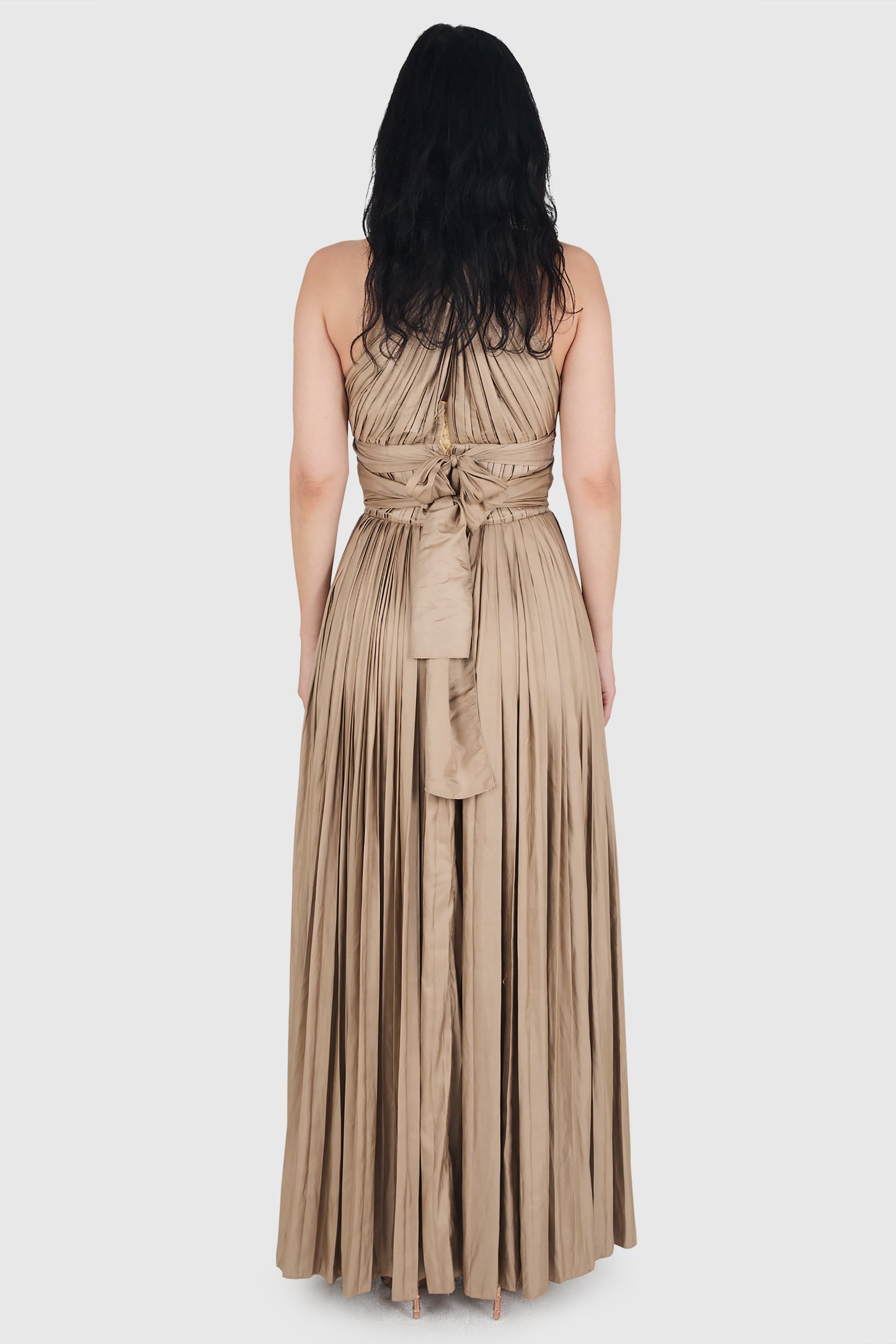 Vintage Bottega Veneta F/W 2009 Tan Pleated Gown