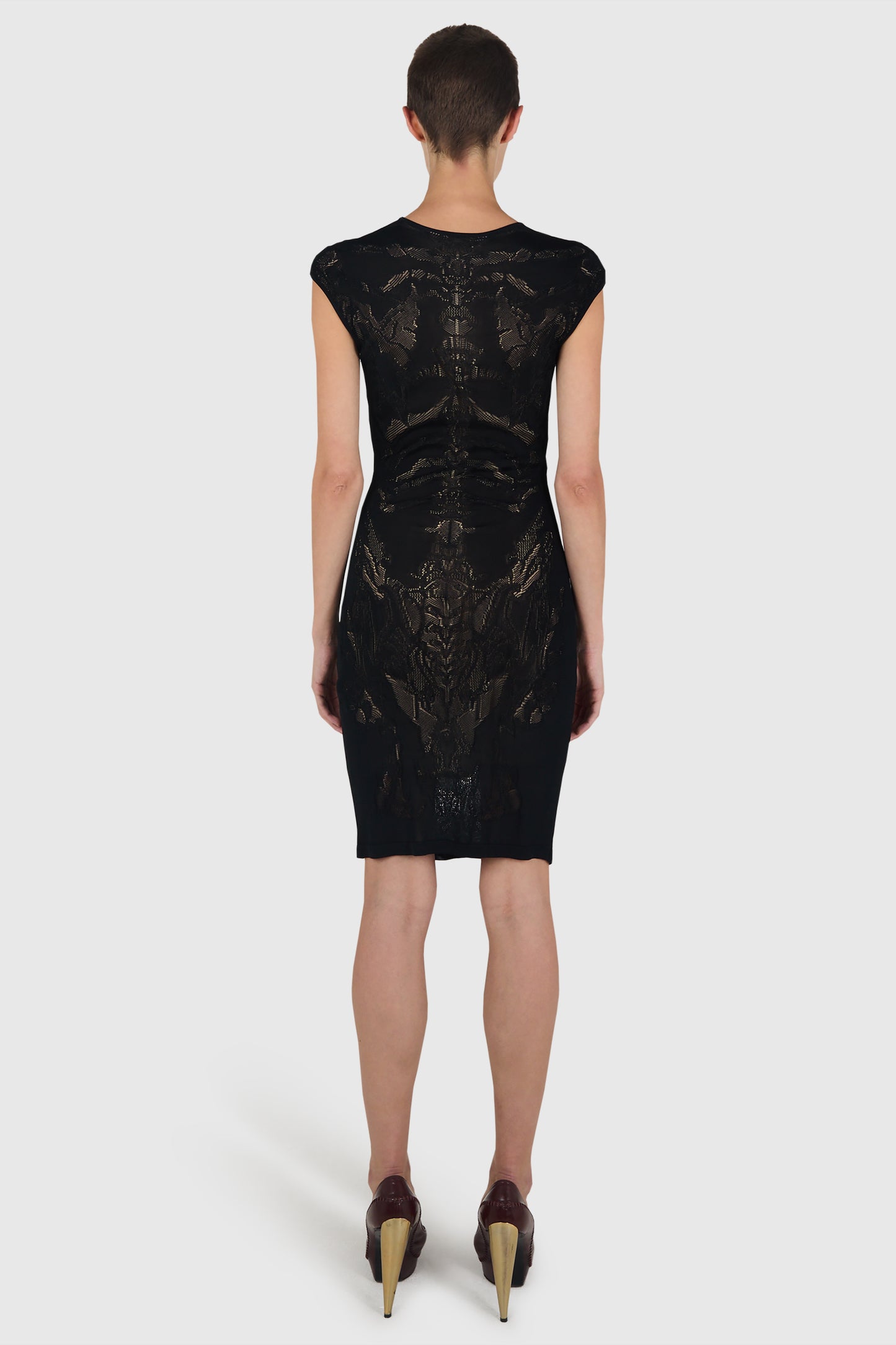 Vintage Alexander Mcqueen Circa 2010 Skeleton Black Dress