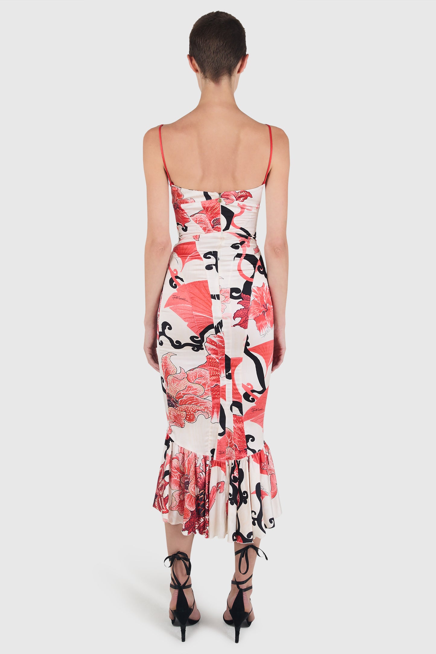 Vintage Just Cavalli 2007 Floral Mermaid Silk Dress