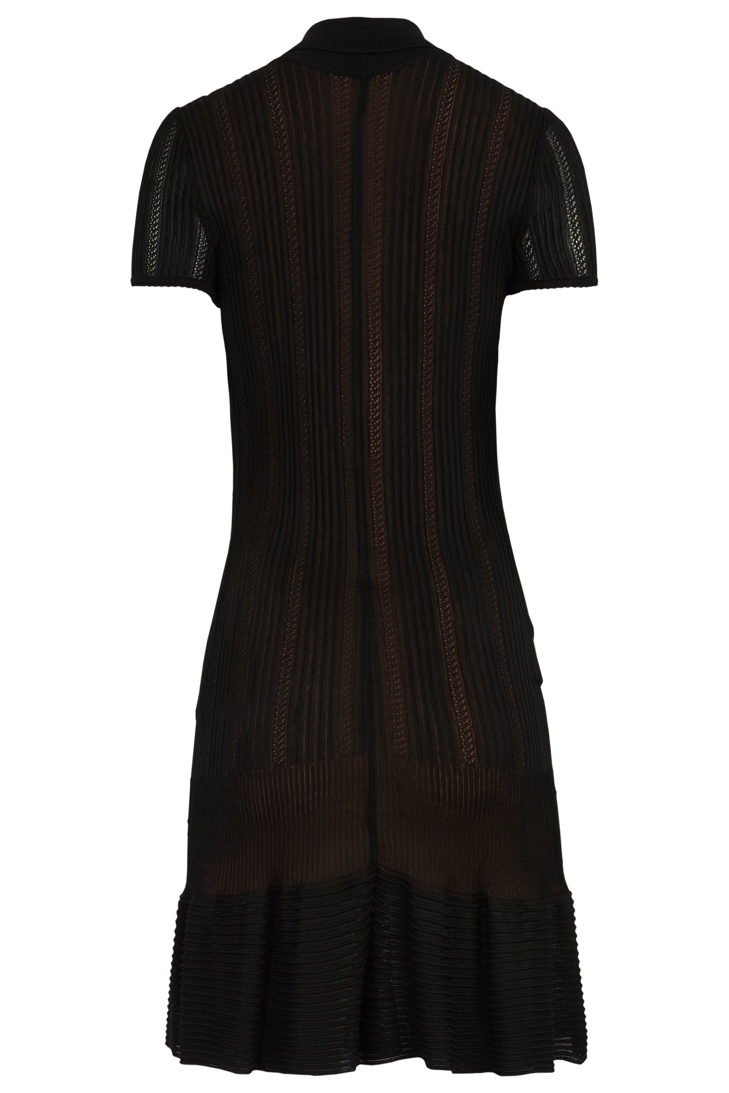 Alaia Ribbed Black Polo Dress