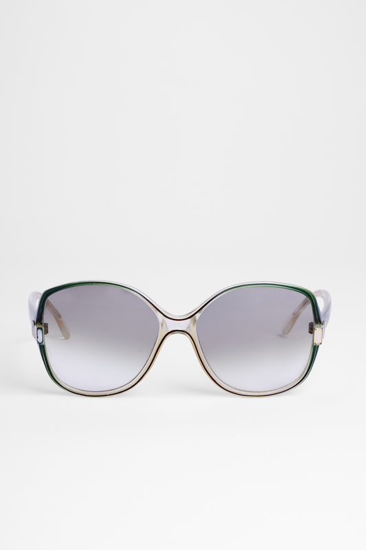 1970's Green Oversize Square Sunglasses