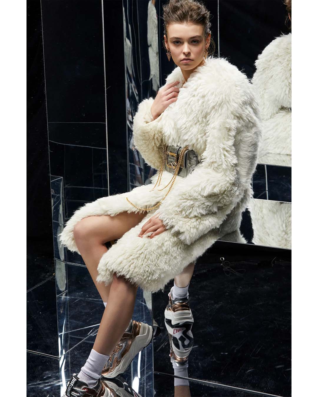 F/W 2014 Runway Cream Sheepskin Coat
