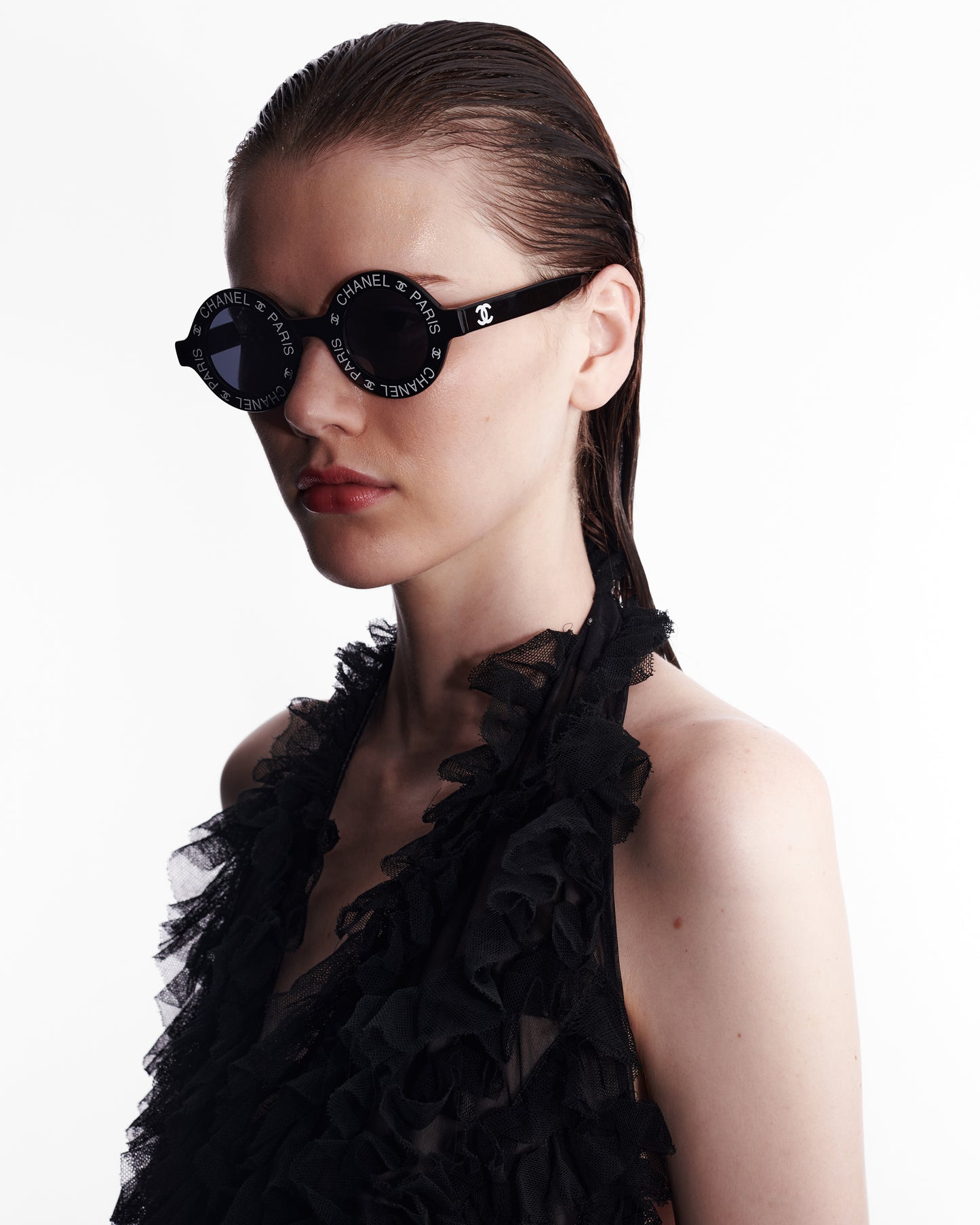 Vintage SS 1993 Detail Font Chanel Circle Sunglasses