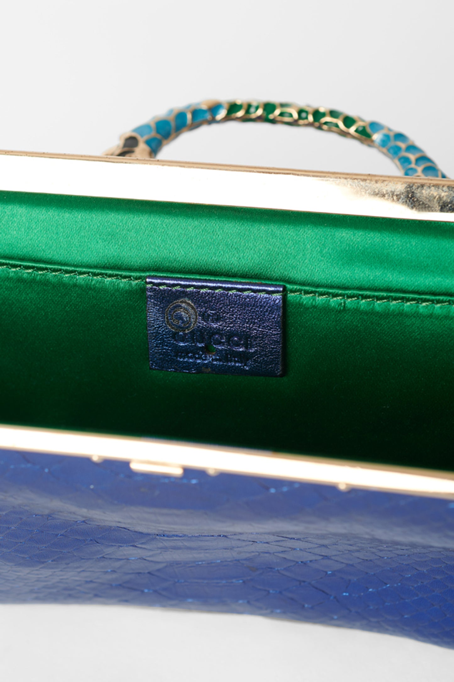 F/W 2004 Blue Iridescent Python Clutch