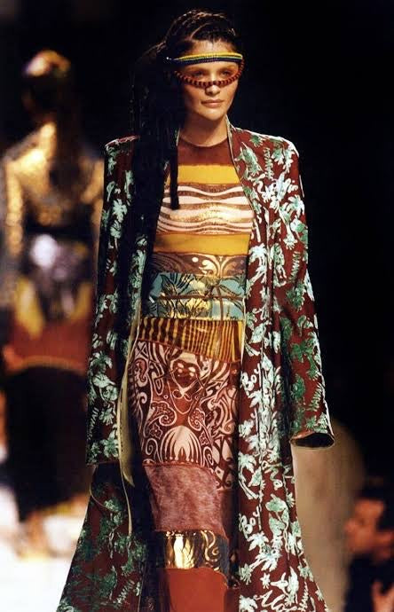 Vintage 1996 Cyberbaba Tattoo Body Mesh Dress