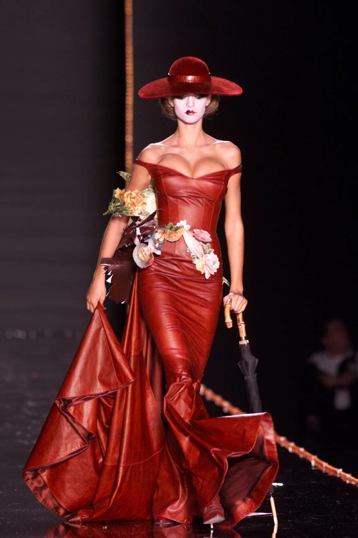 Vintage F/W 2000 Satin Burgundy Dress