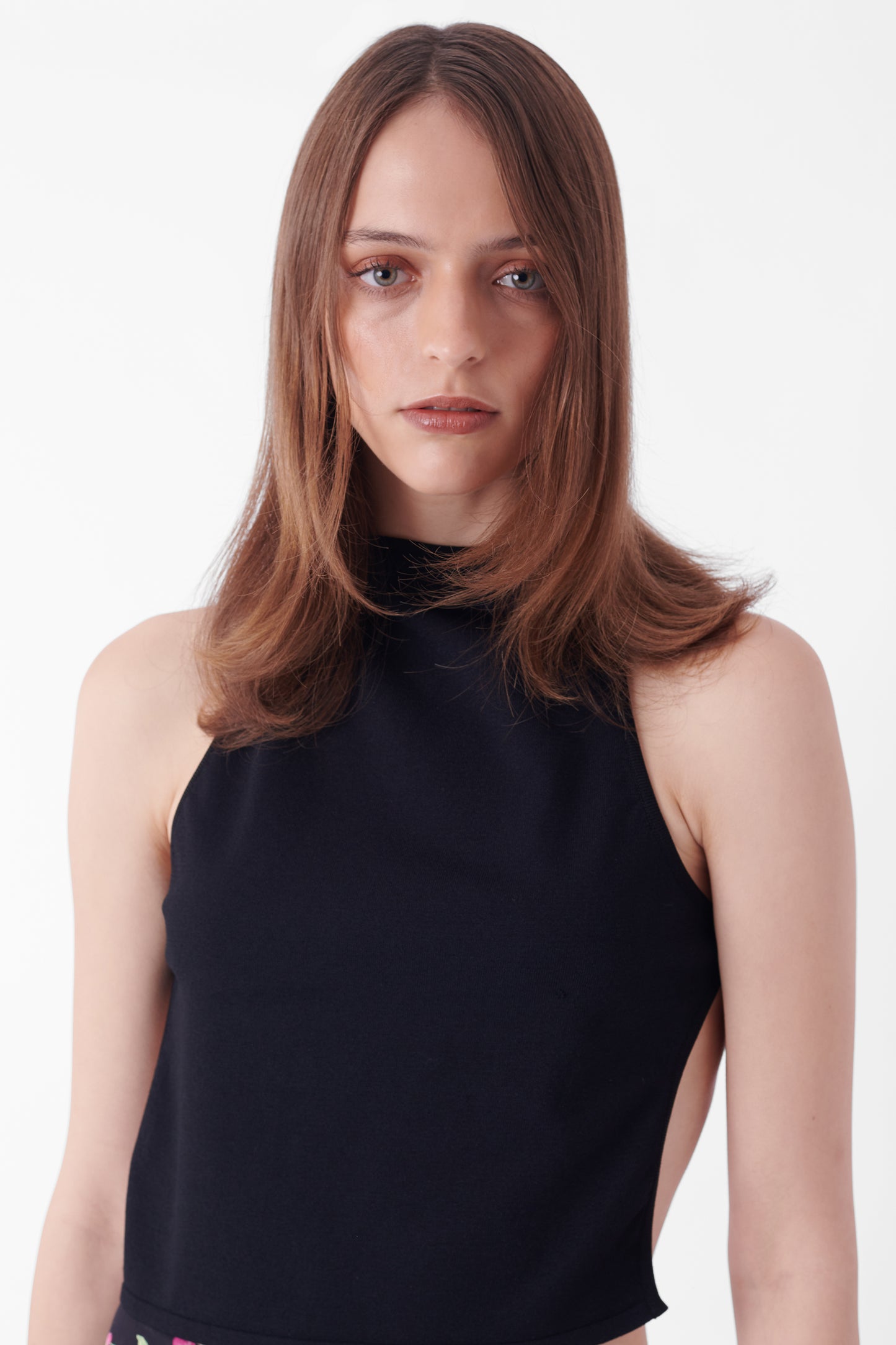 Vintage 1998 Hardware Black Open Cross-back Top