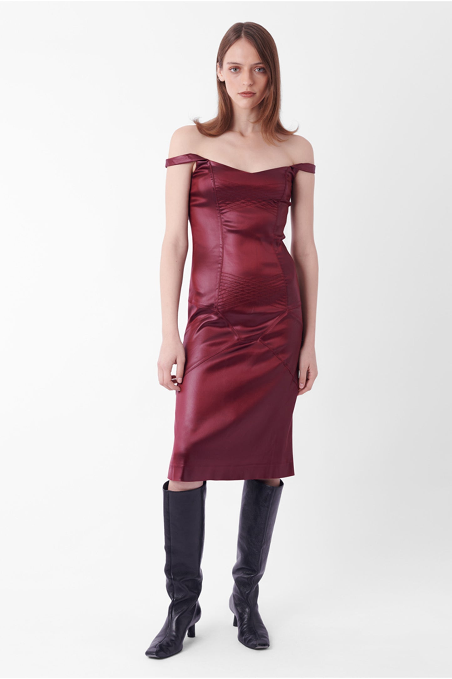 Vintage F/W 2000 Satin Burgundy Dress