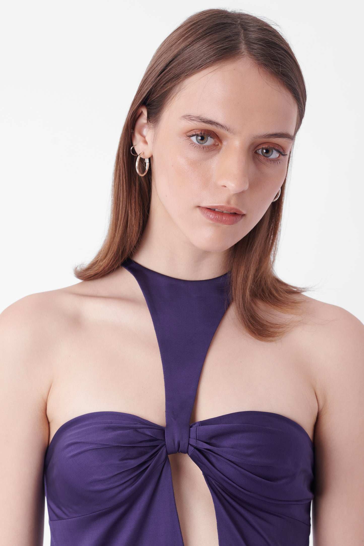 F/W 2004 Purple Silk Cut-out Top