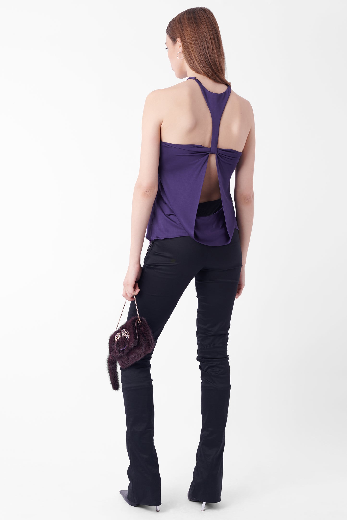 F/W 2004 Purple Silk Cut-out Top