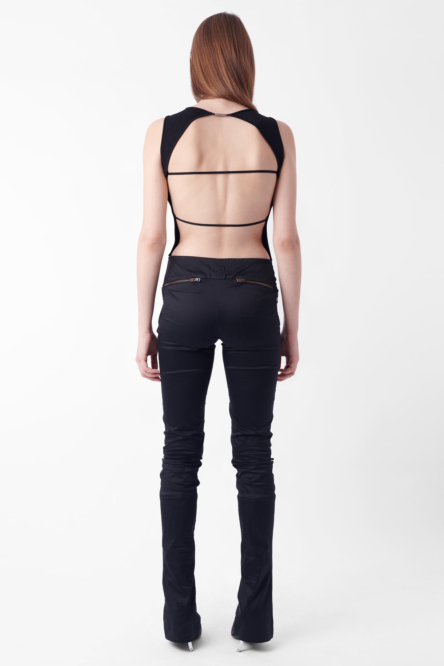Vintage Black Open Back Vest