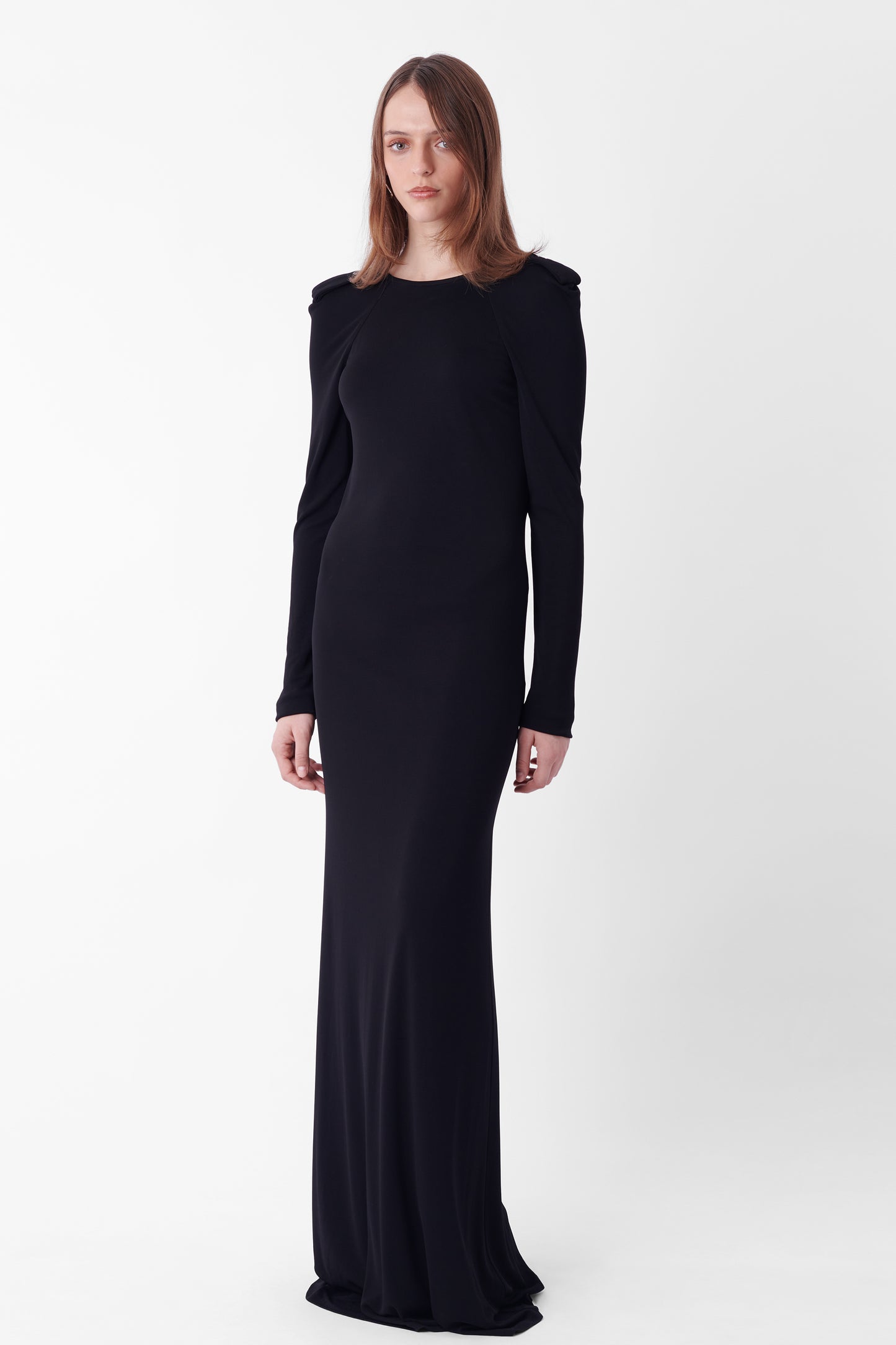 Vintage F/W 1996 Runway Backless Black Dress with Gold Belt