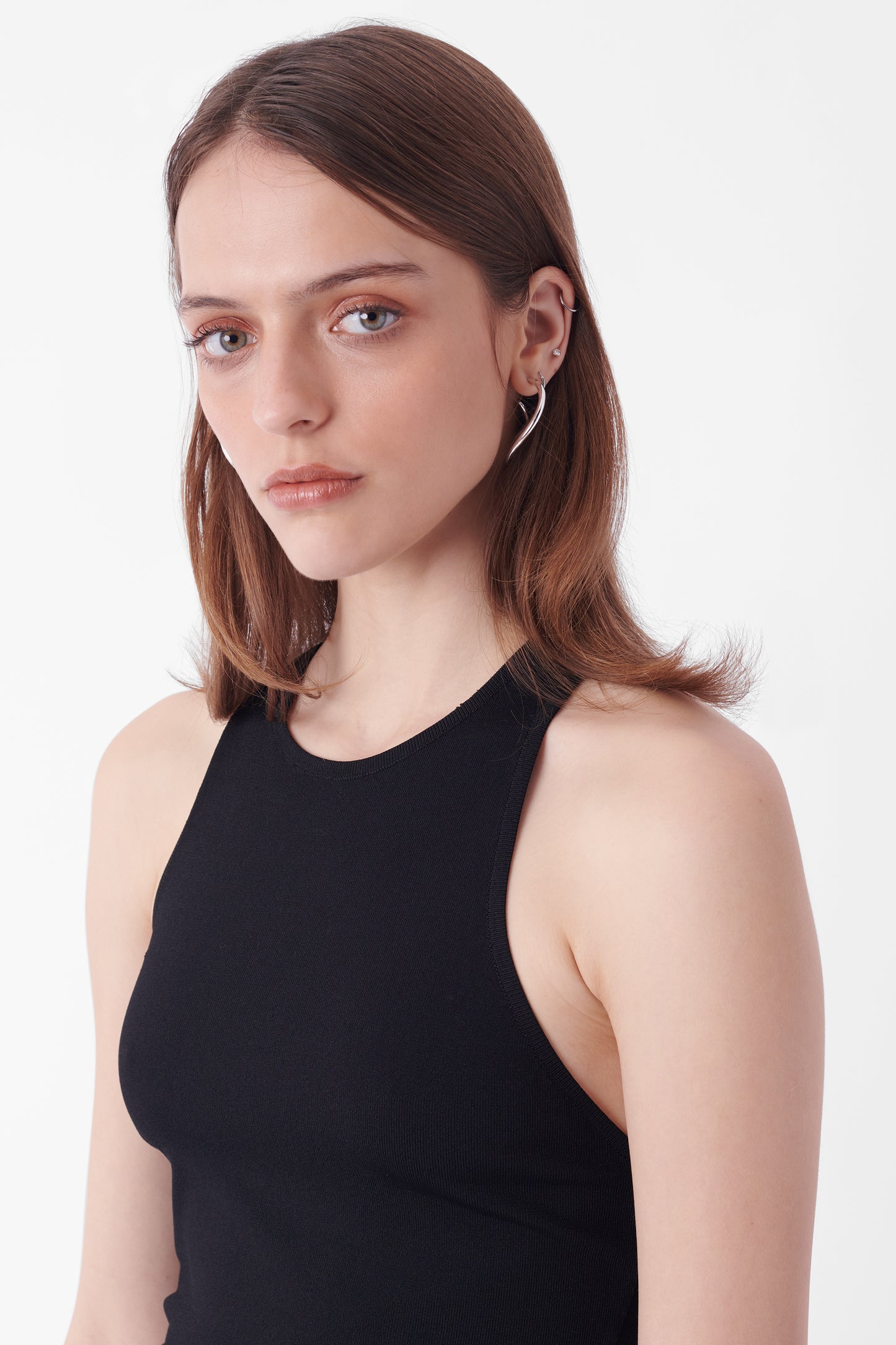 Vintage S/S 1998 G Logo Buckle Racerback Black Mini Dress