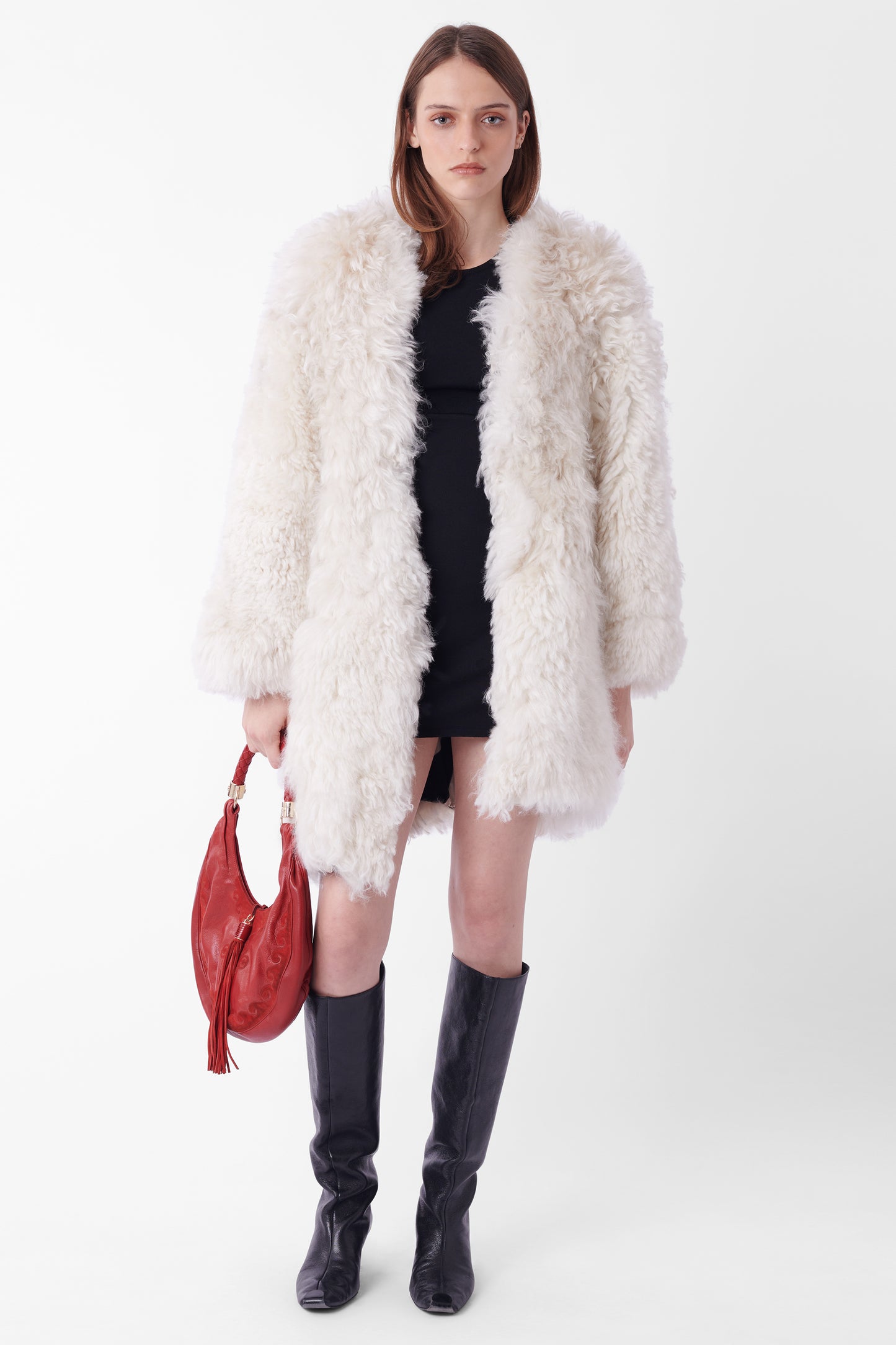 F/W 2014 Runway Cream Sheepskin Coat