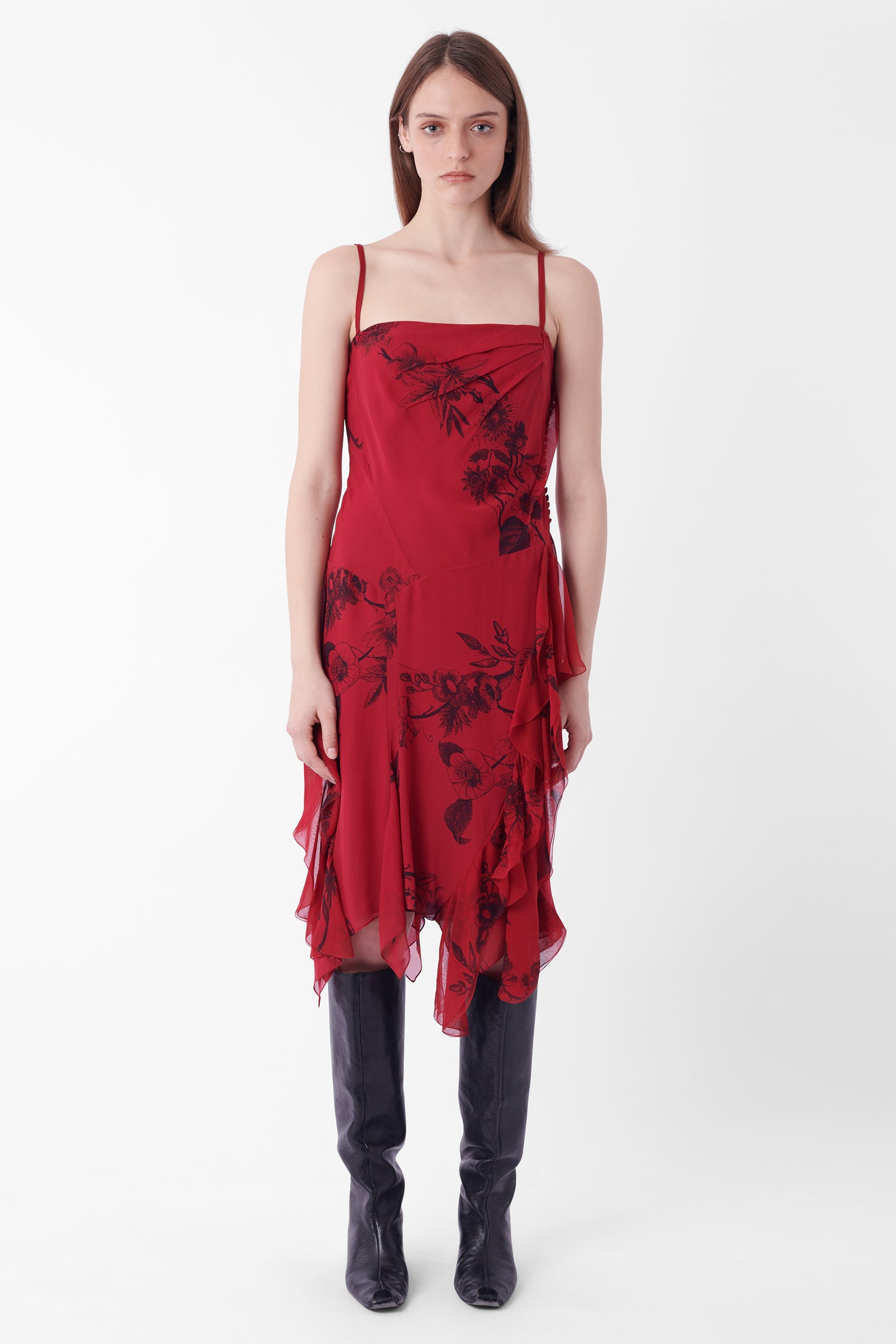 F/W 2006 Runway Burgundy Floral Dress