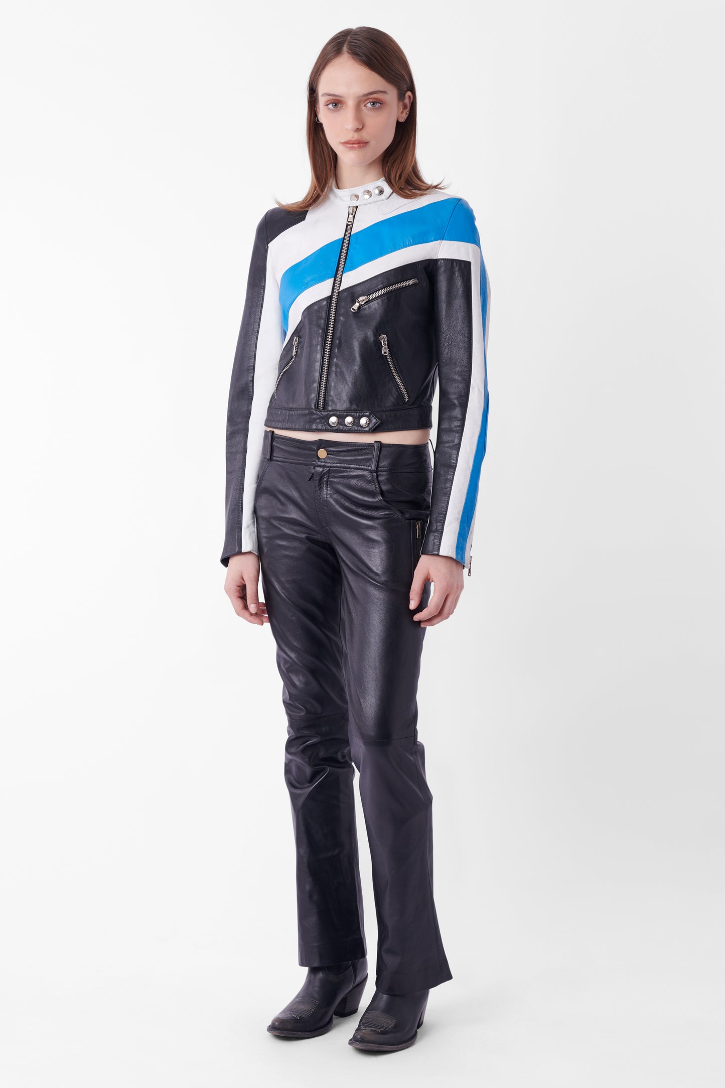 Vintage F/W 2003 GG Logo Black Leather Trousers