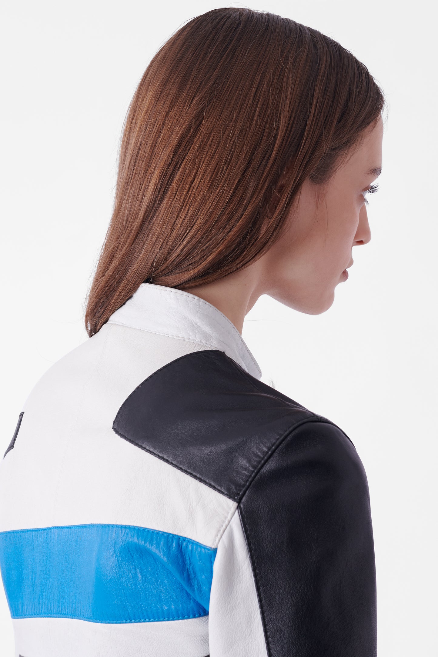 Vintage S/S 2001 Runway Blue Leather Biker Jacket
