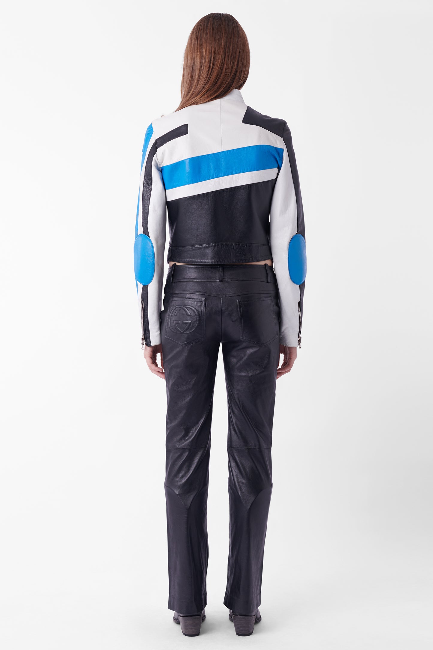Vintage F/W 2003 GG Logo Black Leather Trousers