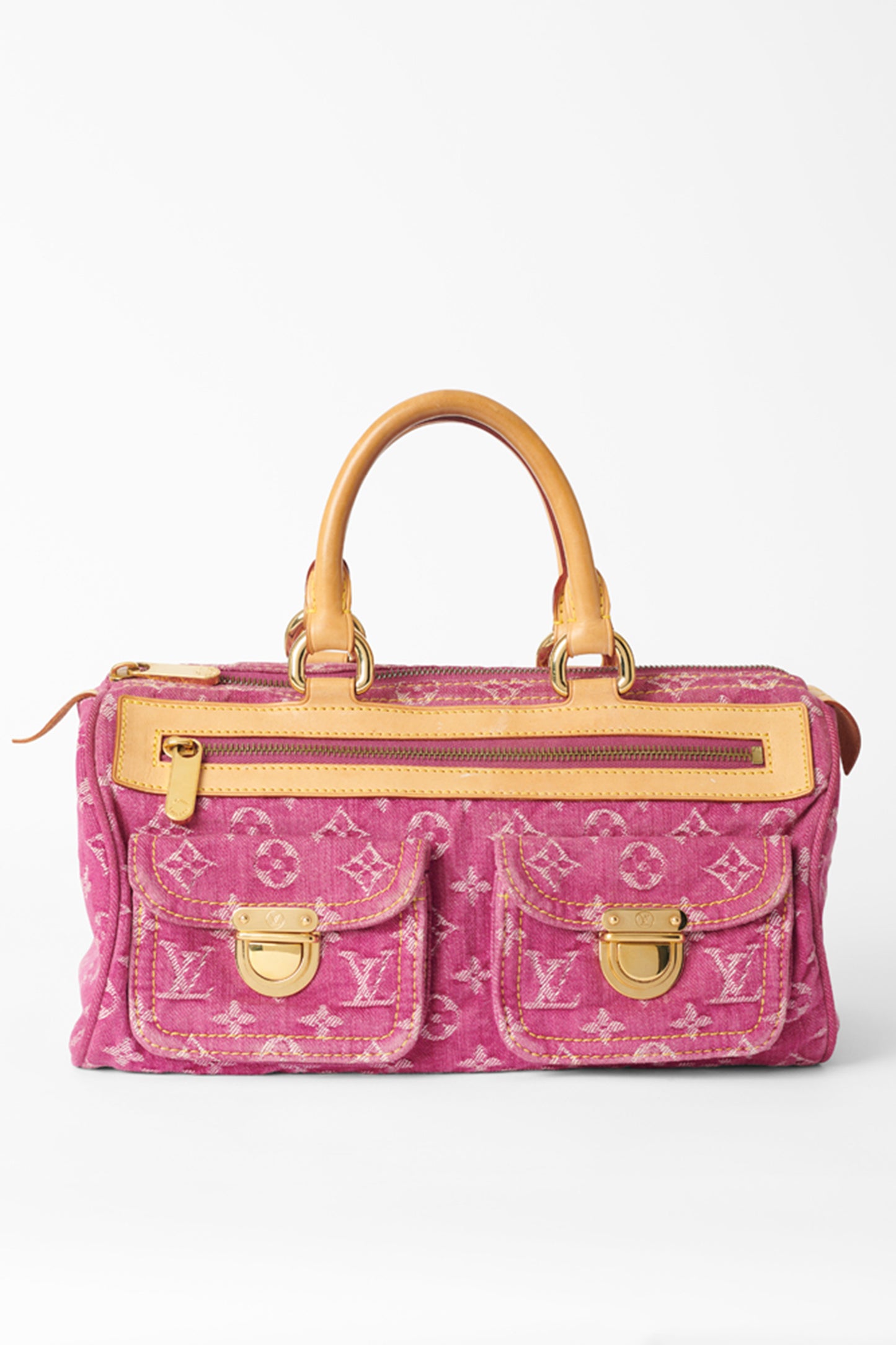 2006 Pink Denim Monogram Speedy Bag & Scarf