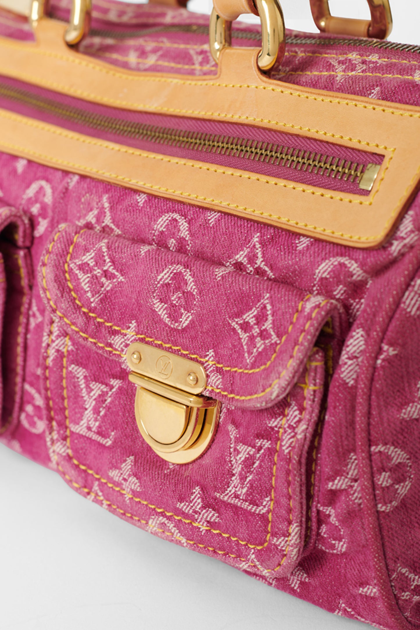 2006 Pink Denim Monogram Speedy Bag & Scarf