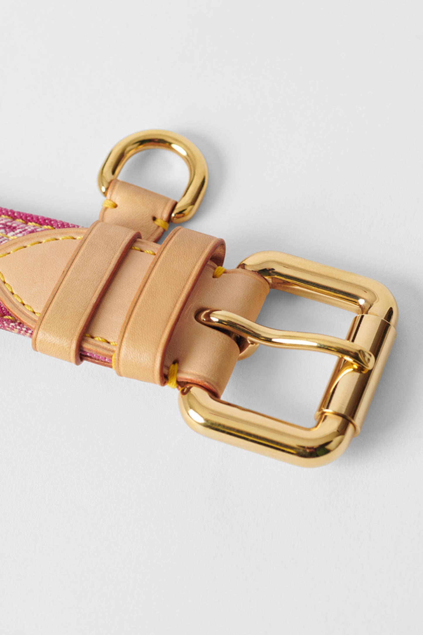 Circa 2006 Pink Monogram Denim and Leather Belt