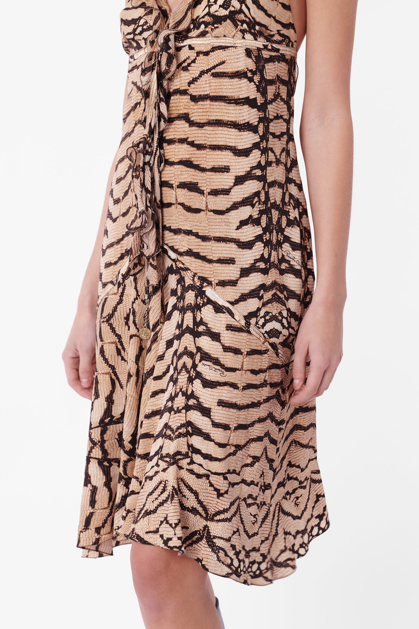 Vintage 2004 Animal Print Silk Midi Dress